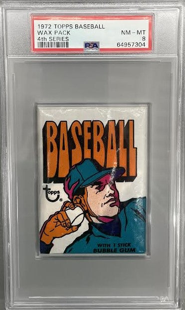 1972 Topps Baseball Unopened 4th Series Wax Pack PSA 8 *7304