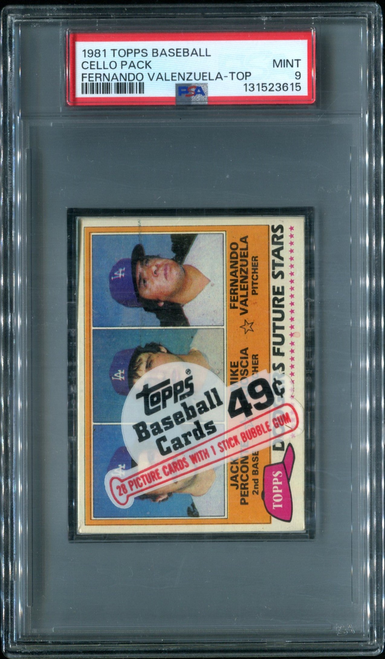 1981 Topps Baseball Unopened Cello Pack PSA 9 Valenzuela Top *3615
