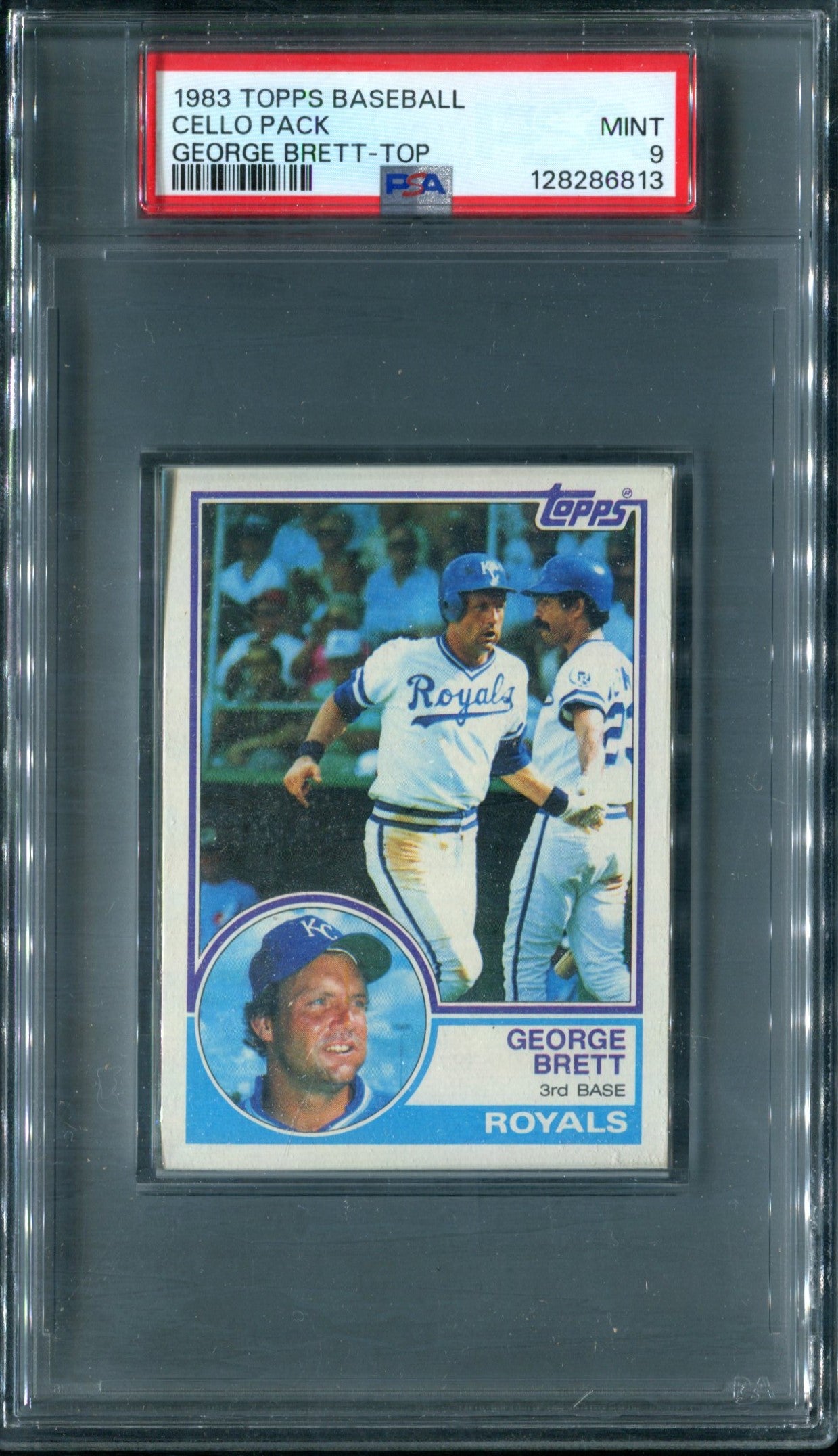 1983 Topps Baseball Unopened Grocery Cello Pack PSA 9 Brett Top *6813