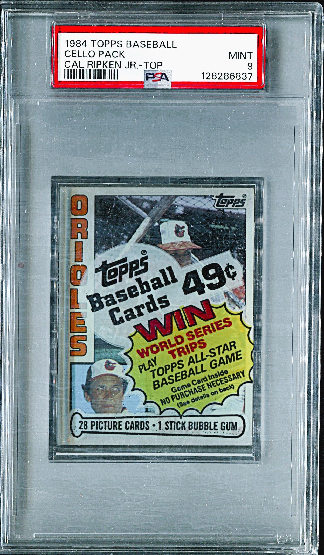 1984 Topps Baseball Unopened Cello Pack PSA 9 Ripken Jr. Top *6837