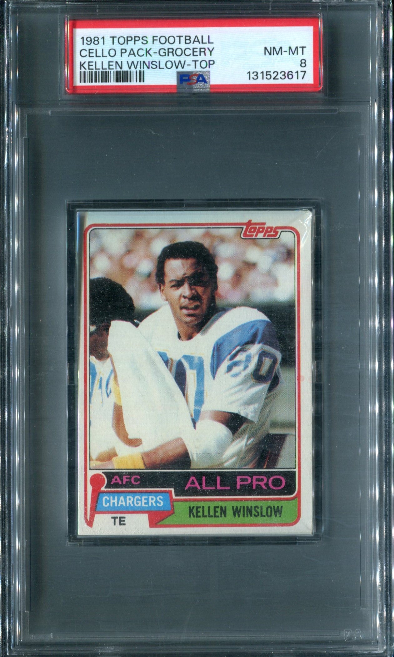 1981 Topps Football Unopened Grocery Cello Pack PSA 8 Winslow RC Top *3617