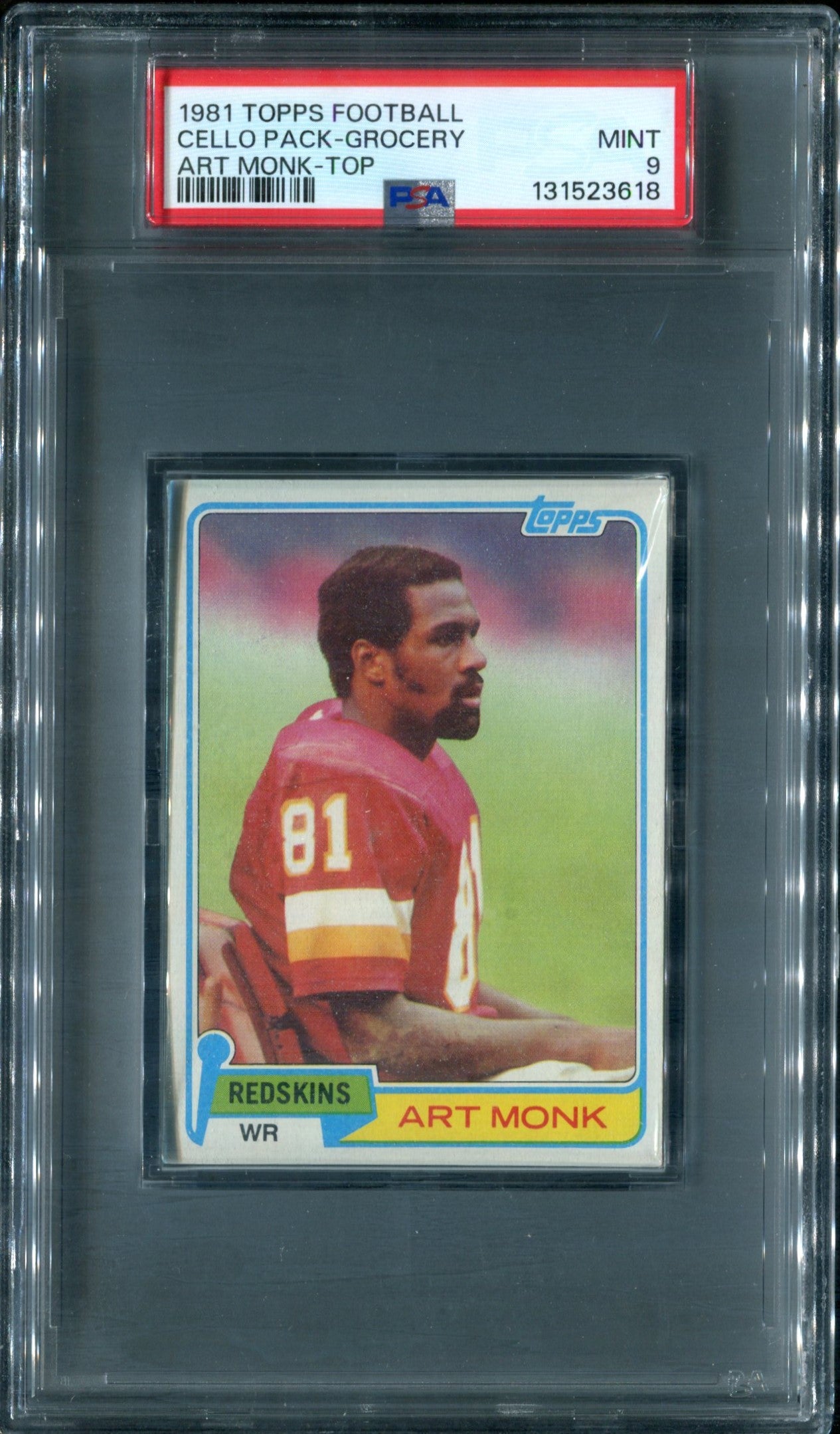 1981 Topps Football Unopened Grocery Cello Pack PSA 9 Monk RC Top *3618