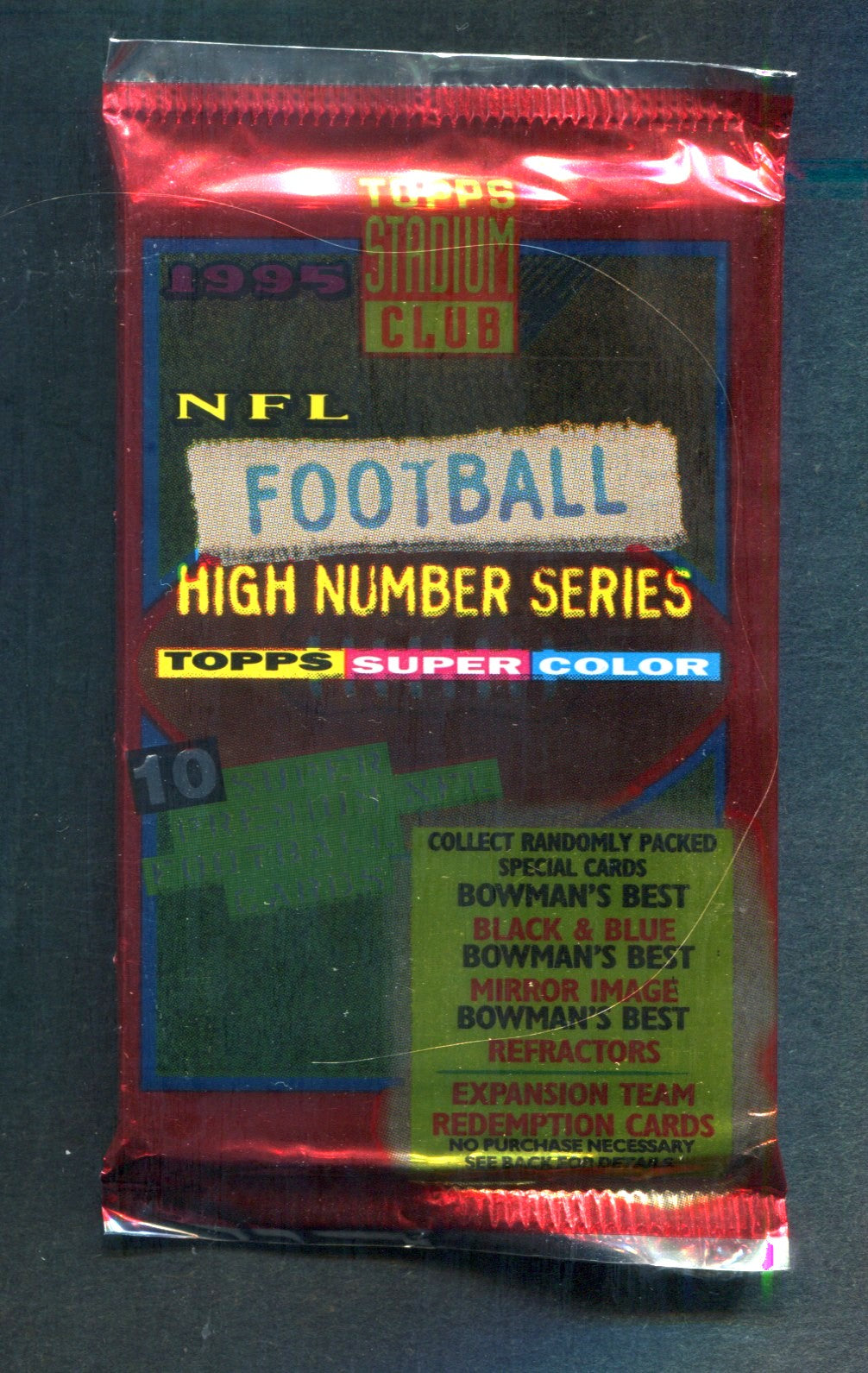 1995 Topps Stadium Club Football Unopened High Series Pack (10)