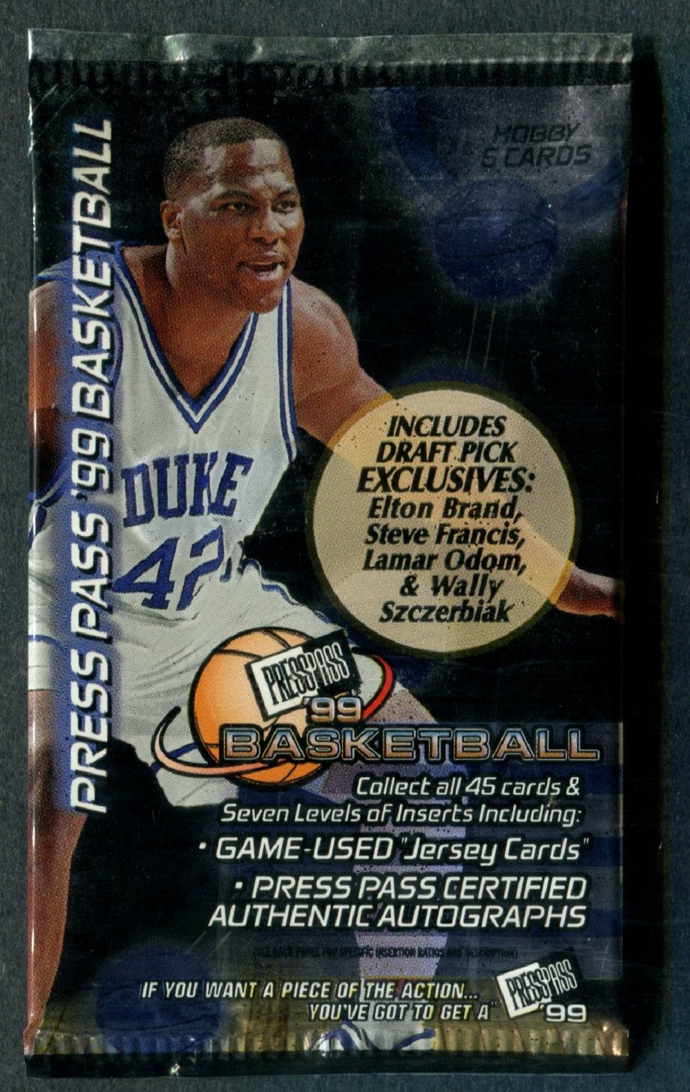 1999 1999/00 Press Pass Basketball Unopened Pack (Hobby) (5)