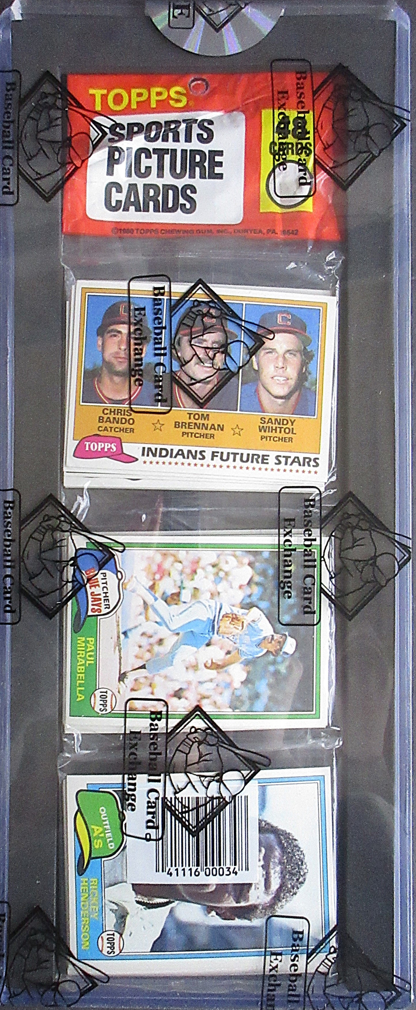 1981 Topps Baseball Unopened Rack Pack (BBCE) (R. Henderson Top) (27130)