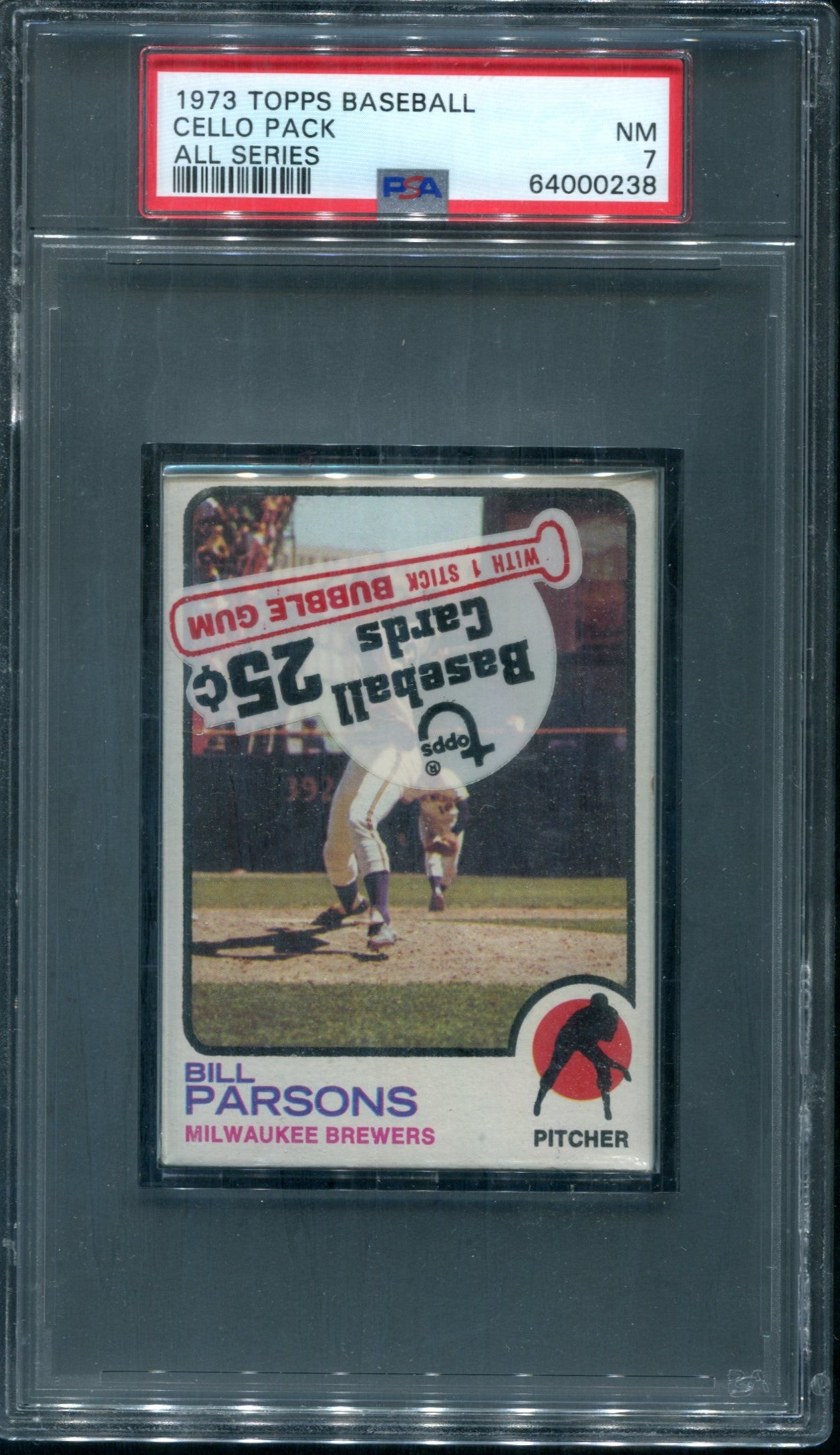 1973 Topps Baseball Unopened All Series Cello Pack PSA 7 *0238
