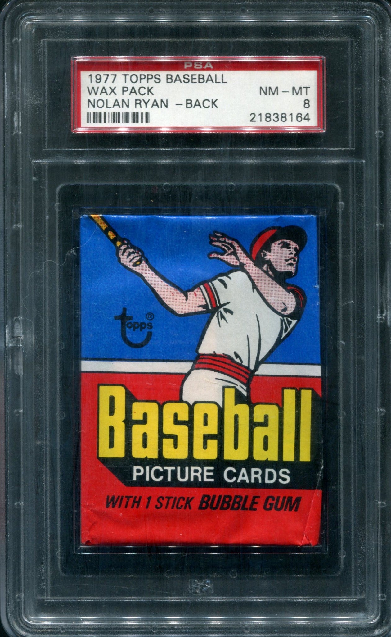 1977 Topps Baseball Unopened Wax Pack PSA 8 Nolan Ryan Back *8164