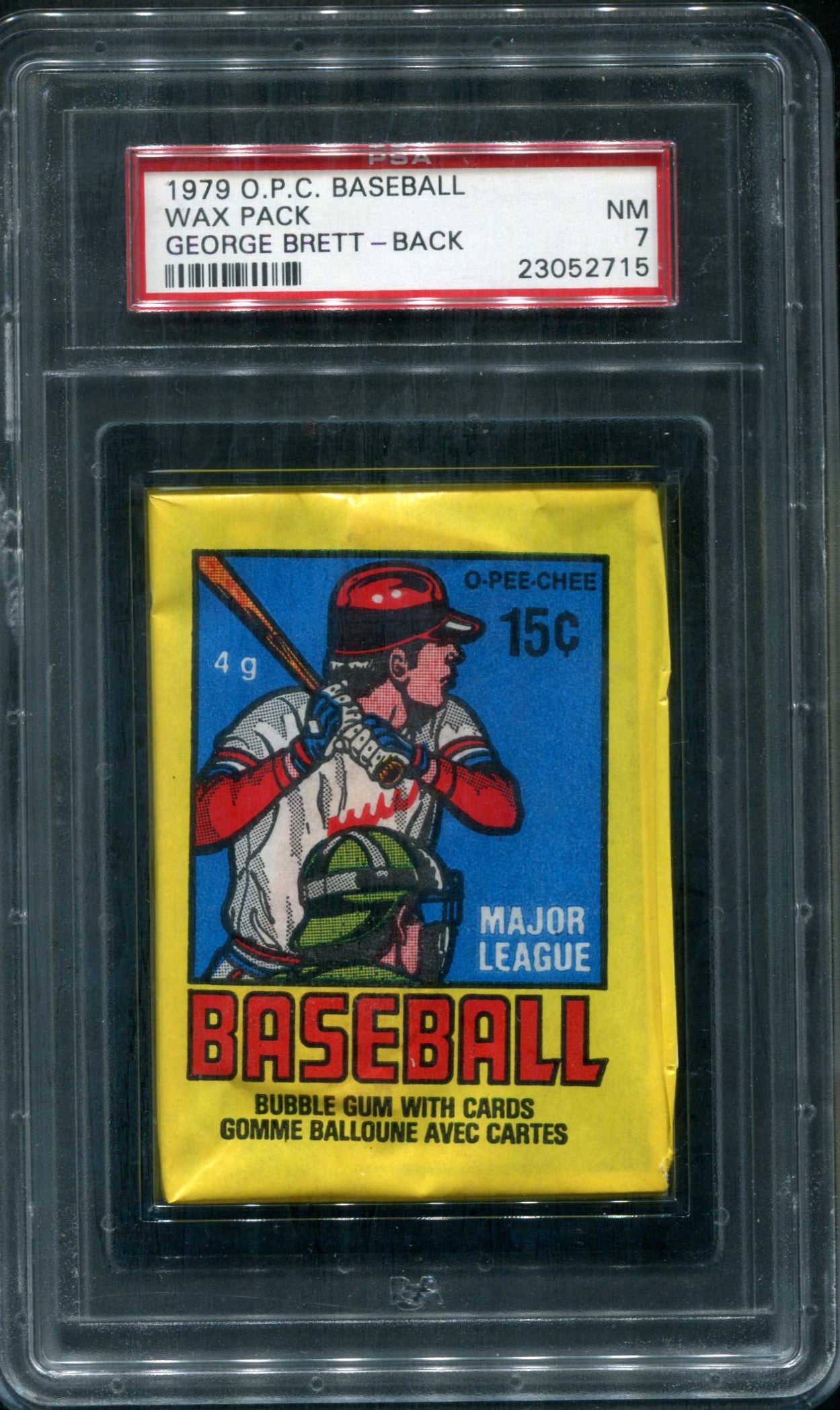 1979 OPC O-Pee-Chee Baseball Unopened Wax Pack PSA 7 George Brett Back *2715