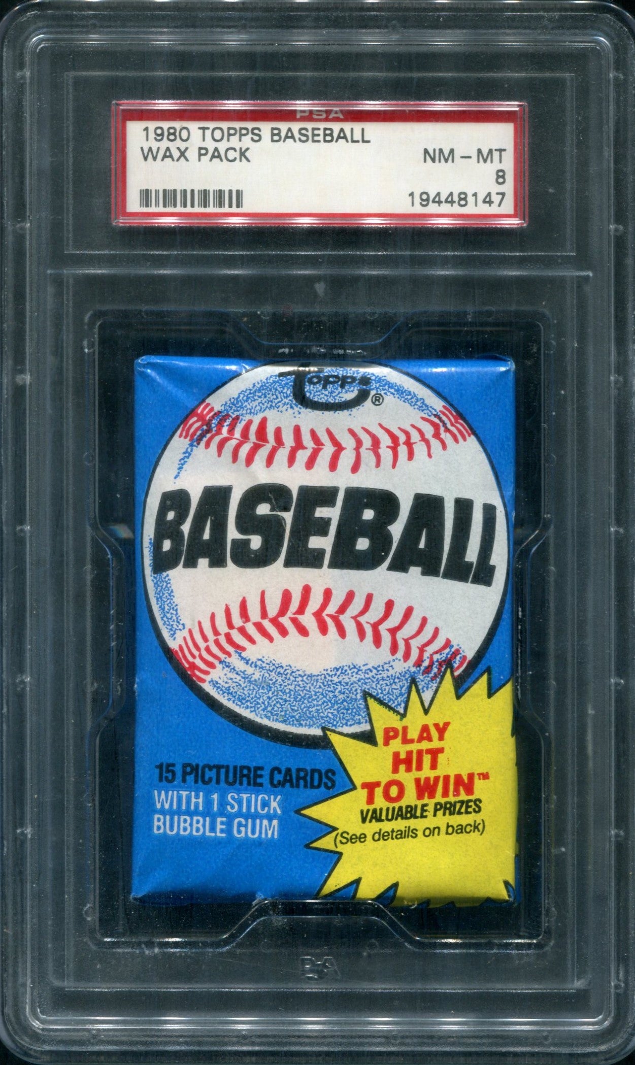 1980 Topps Baseball Unopened Wax Pack PSA 8 *8147