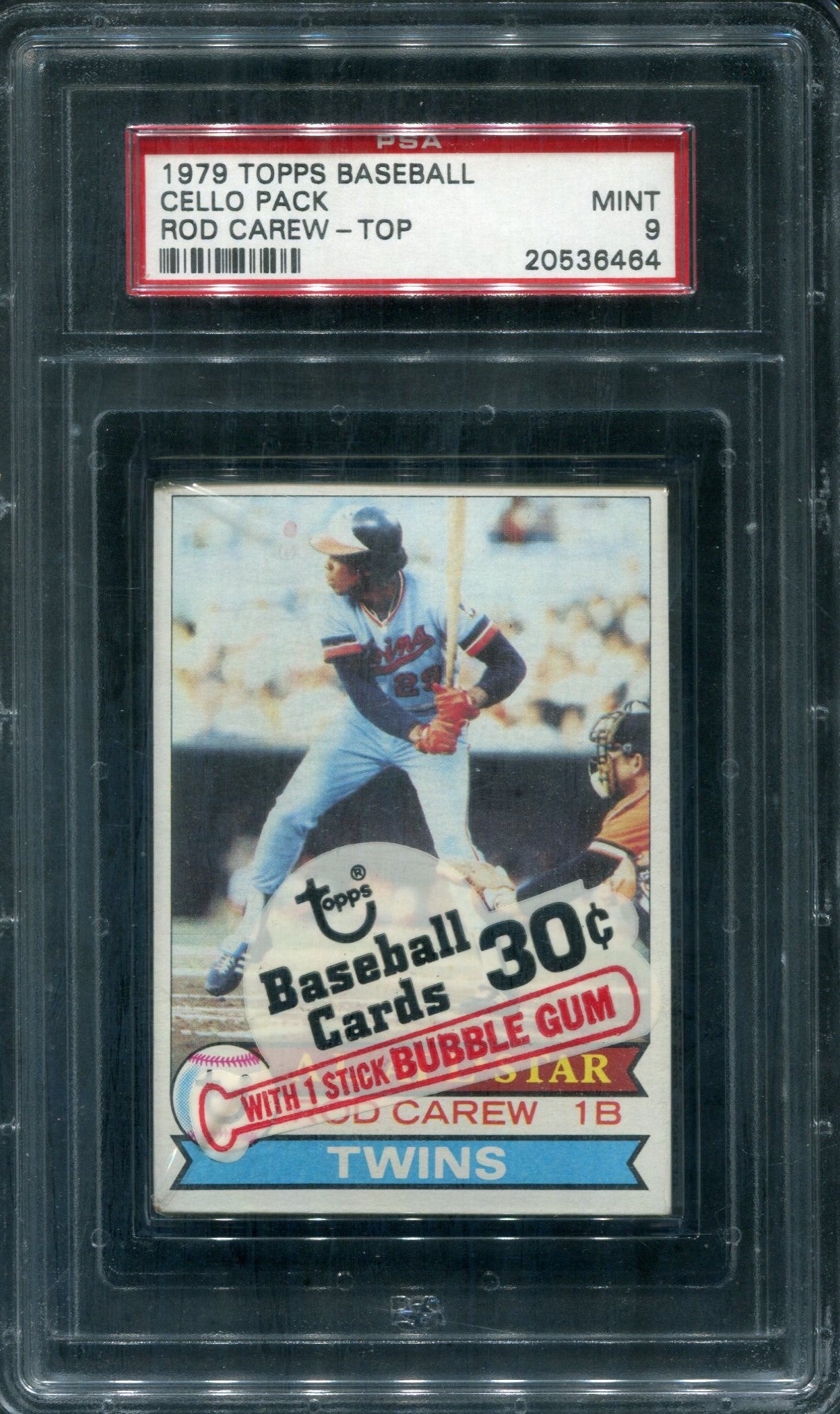 1979 Topps Baseball Unopened Cello Pack PSA 9 Rod Carew Top *6464