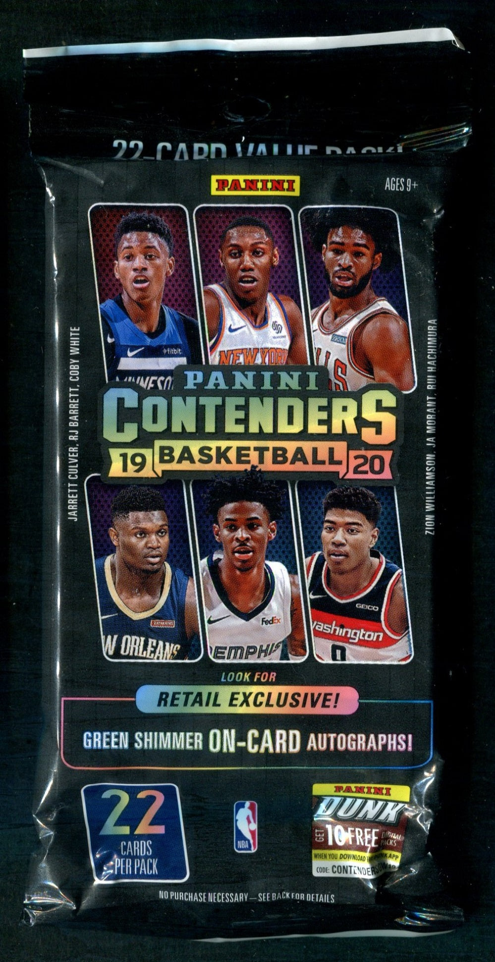2019/20 Panini Contenders Basketball Unopened Value Pack (Retail) (22)