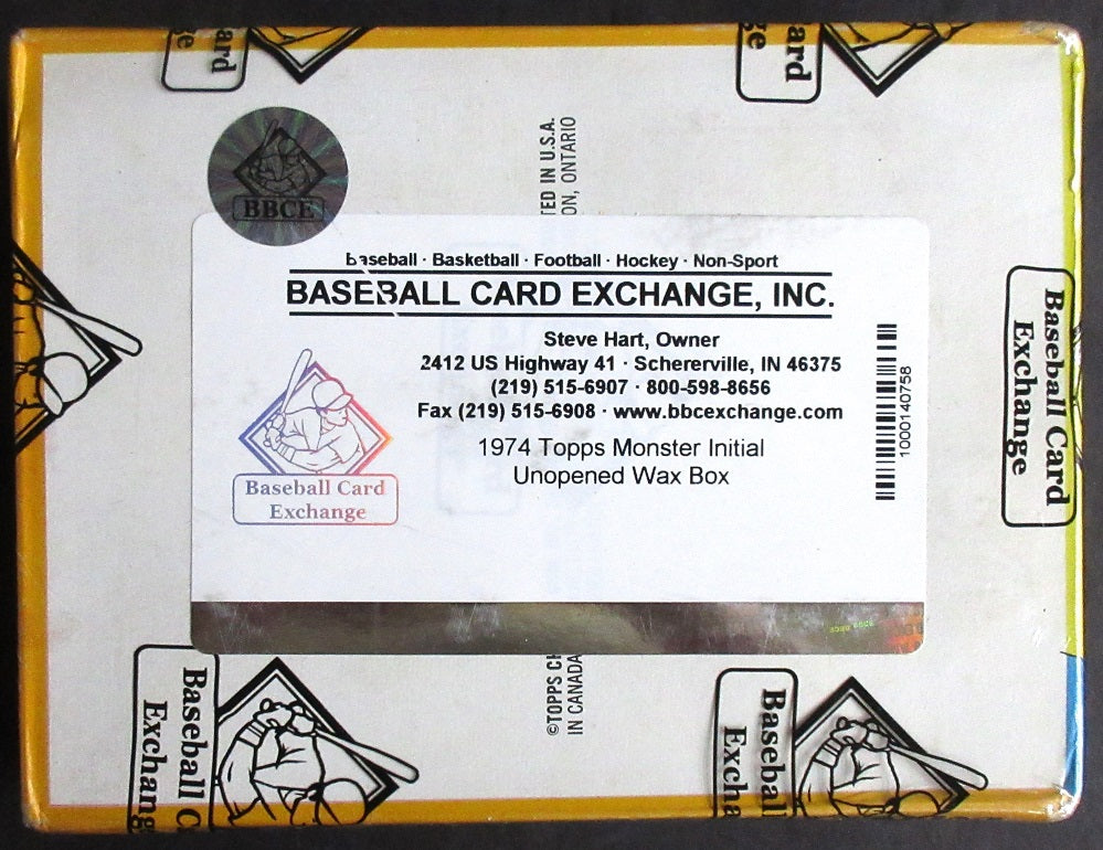 1974 Topps Monster Initial Unopened Wax Box (BBCE)