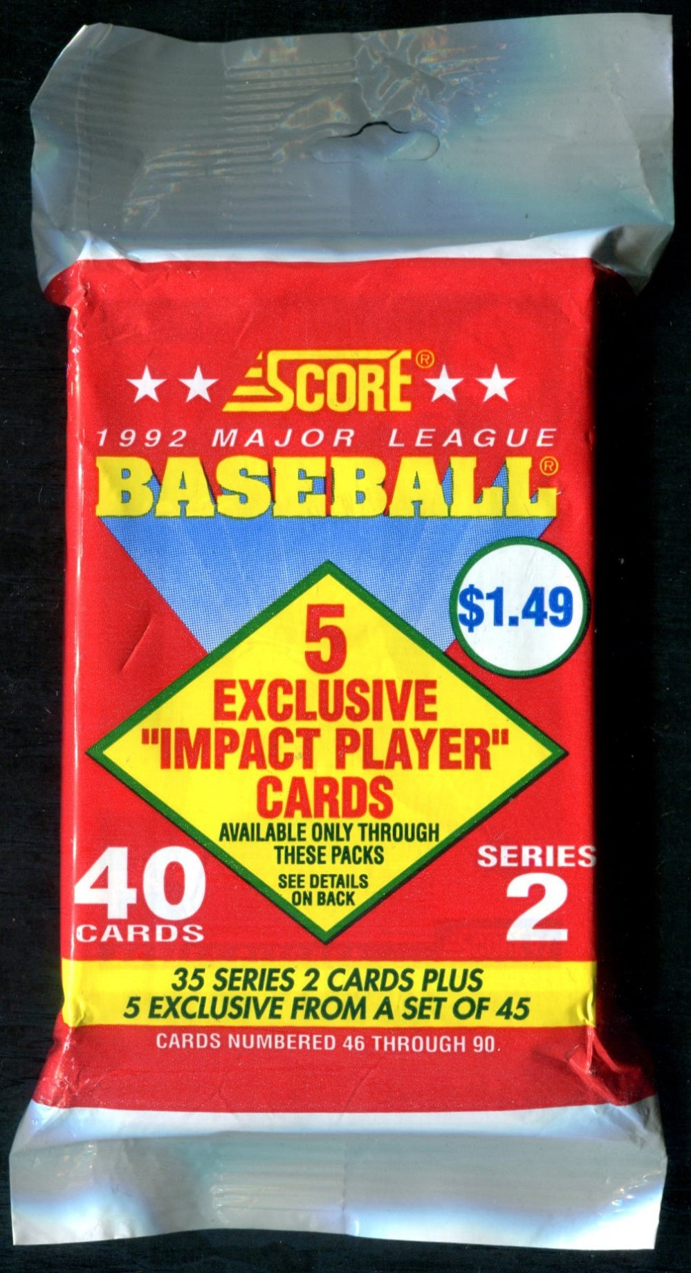 1992 Score Baseball Unopened Series 2 Jumbo Pack (Pre-Priced) (40)
