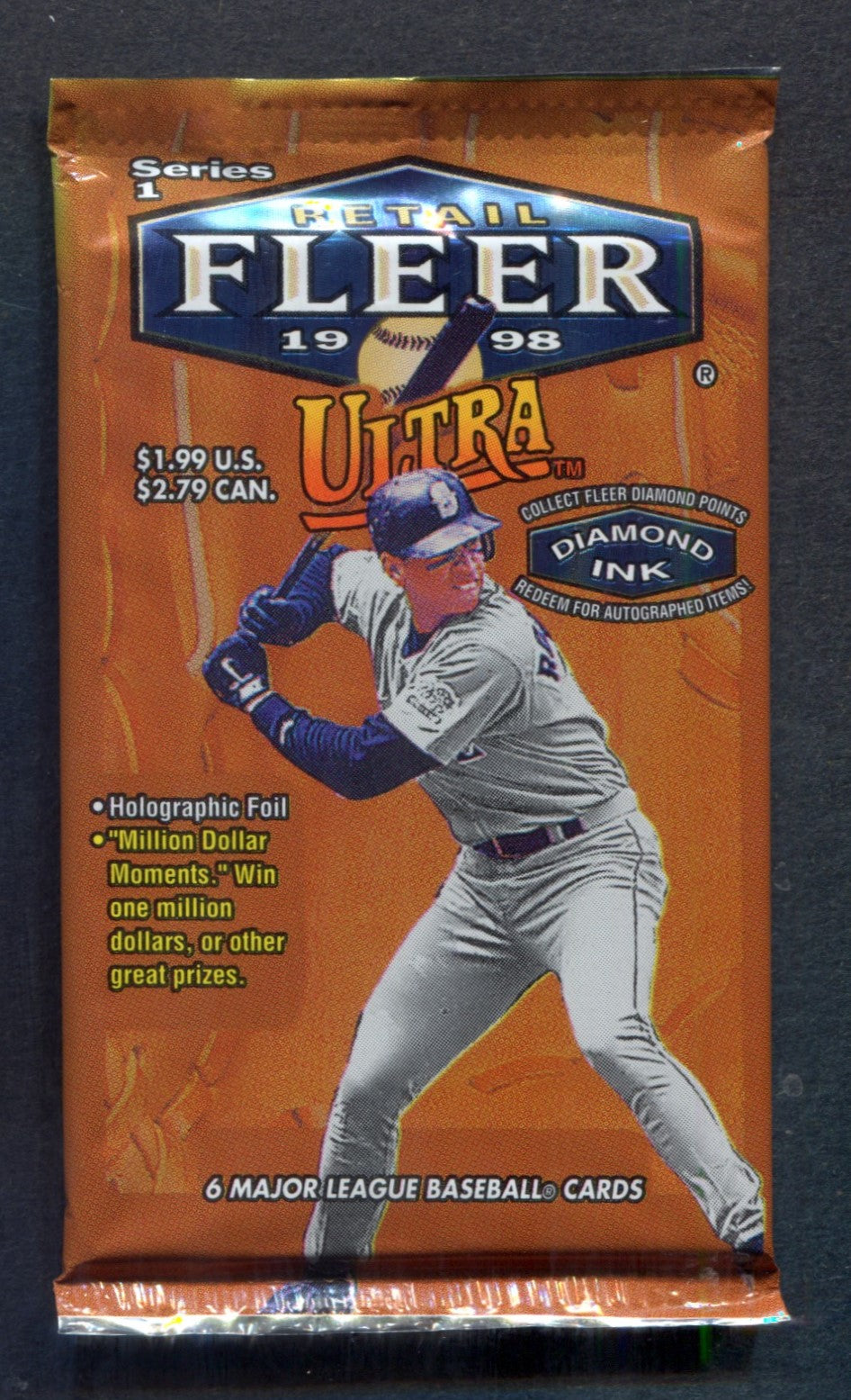1998 Fleer Ultra Baseball Unopened Series 1 Pack (Pre-Priced) (6)