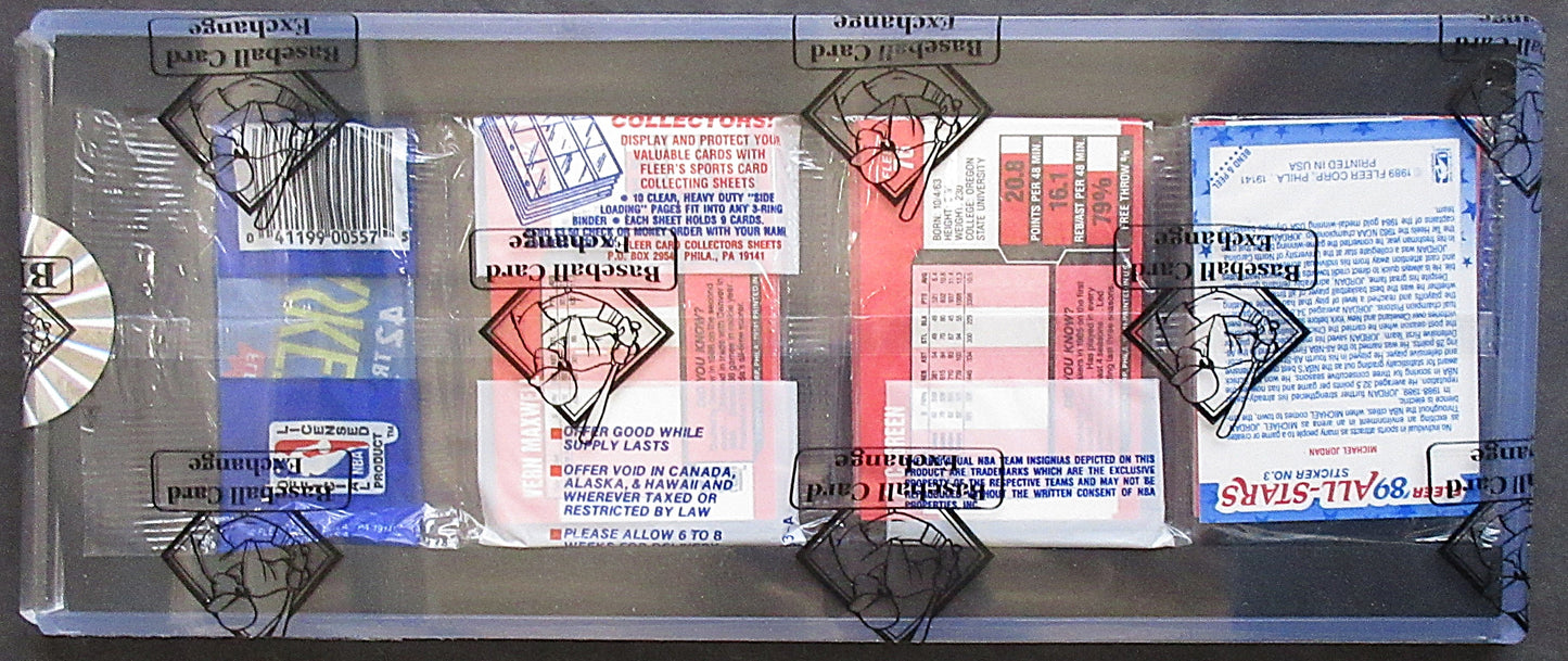 1989/90 Fleer Basketball Unopened Rack Pack (BBCE) (Jordan AS Back) (26123)