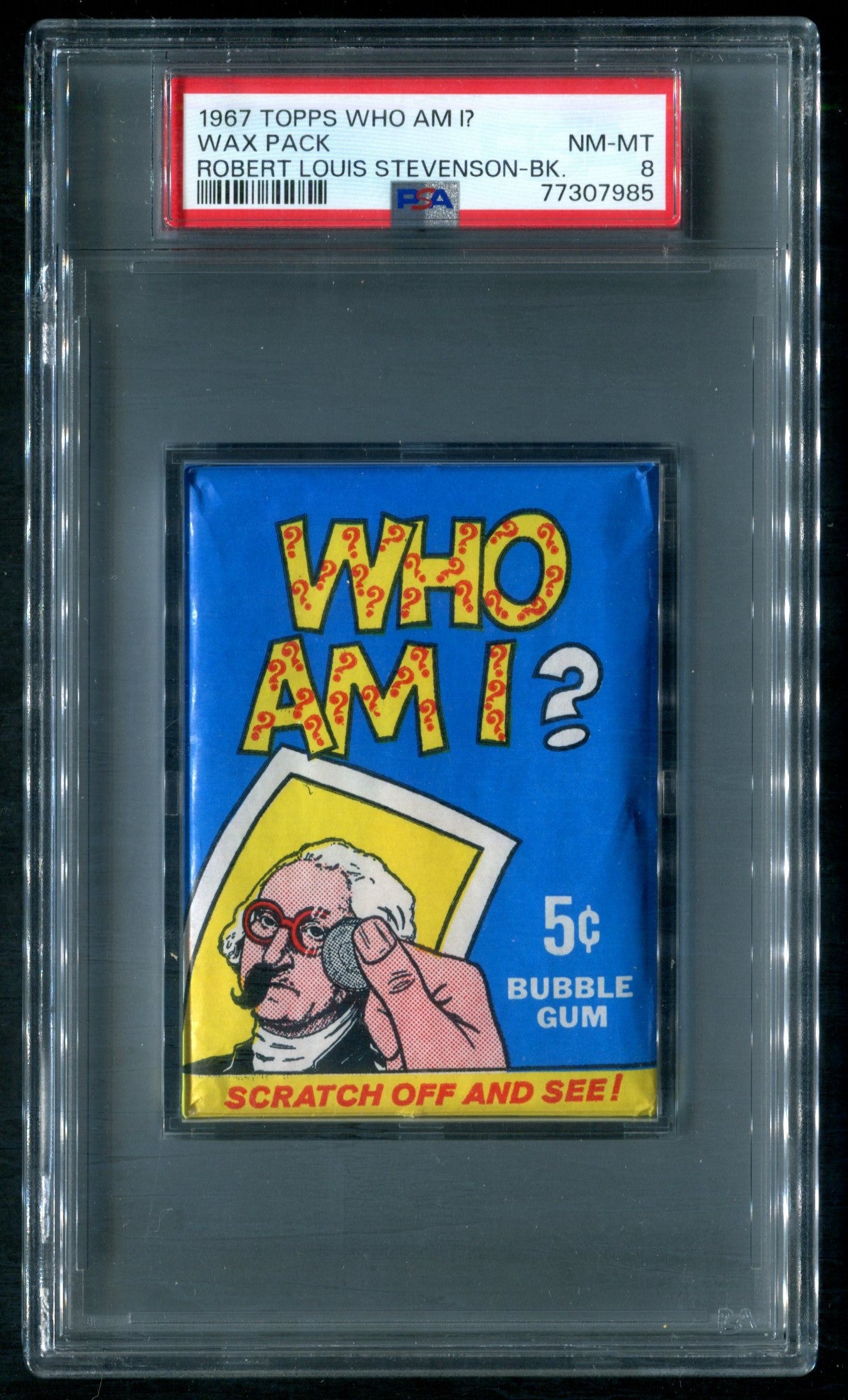 1967 Topps Who Am I? Unopened Wax Pack (Stevenson Back) PSA 8 *7985