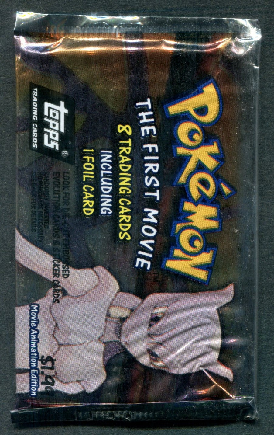1999 Topps Pokemon The First Movie Unopened Pack (Black Label) (8)