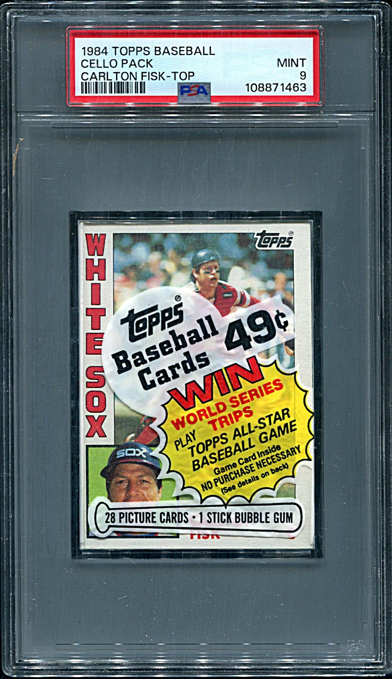 1984 Topps Baseball Unopened Cello Pack PSA 9 Carlton Fisk Top *1463
