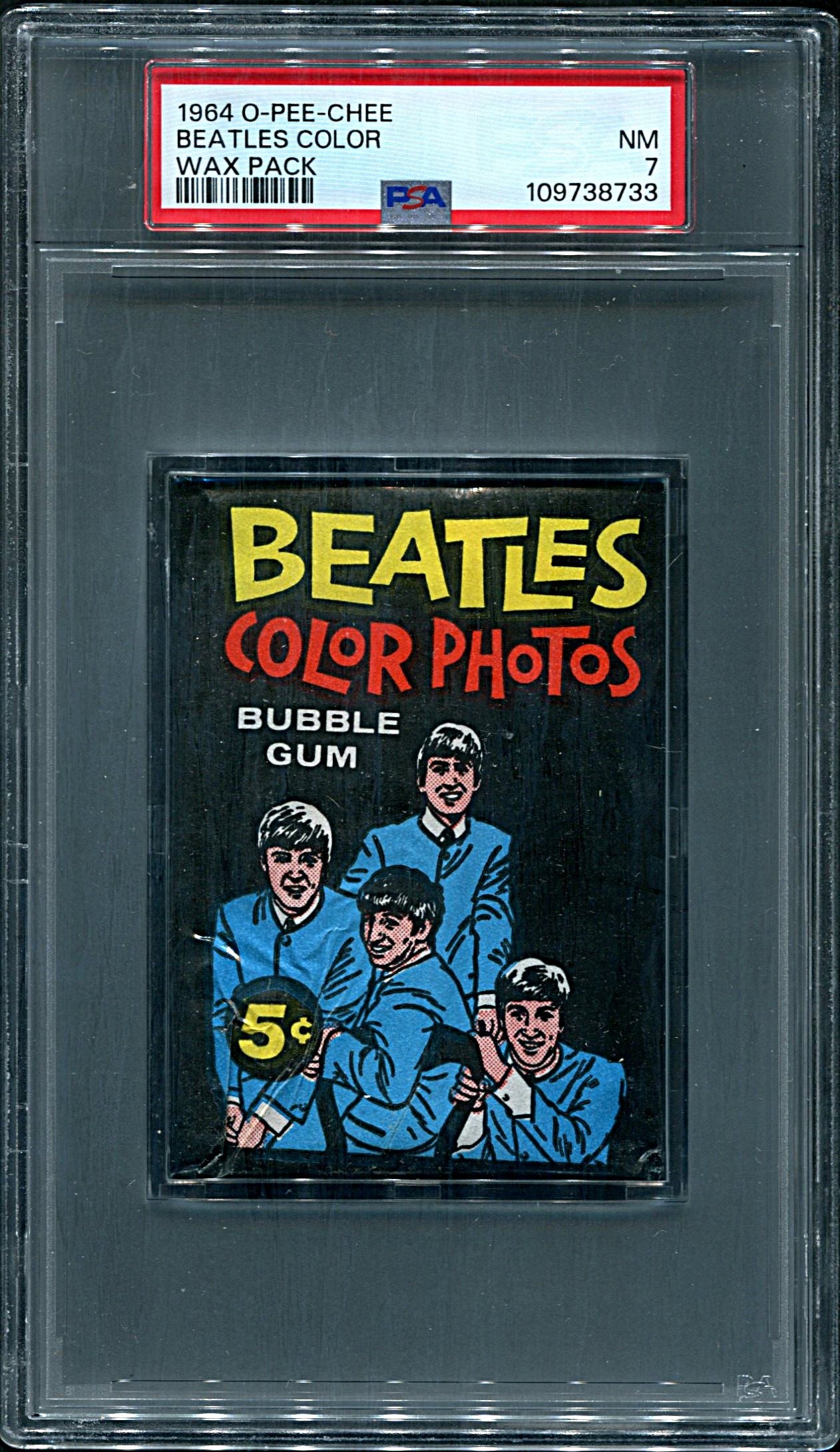 1964 O-Pee-Chee OPC Beatles Color Unopened Wax Pack PSA 7 *8733