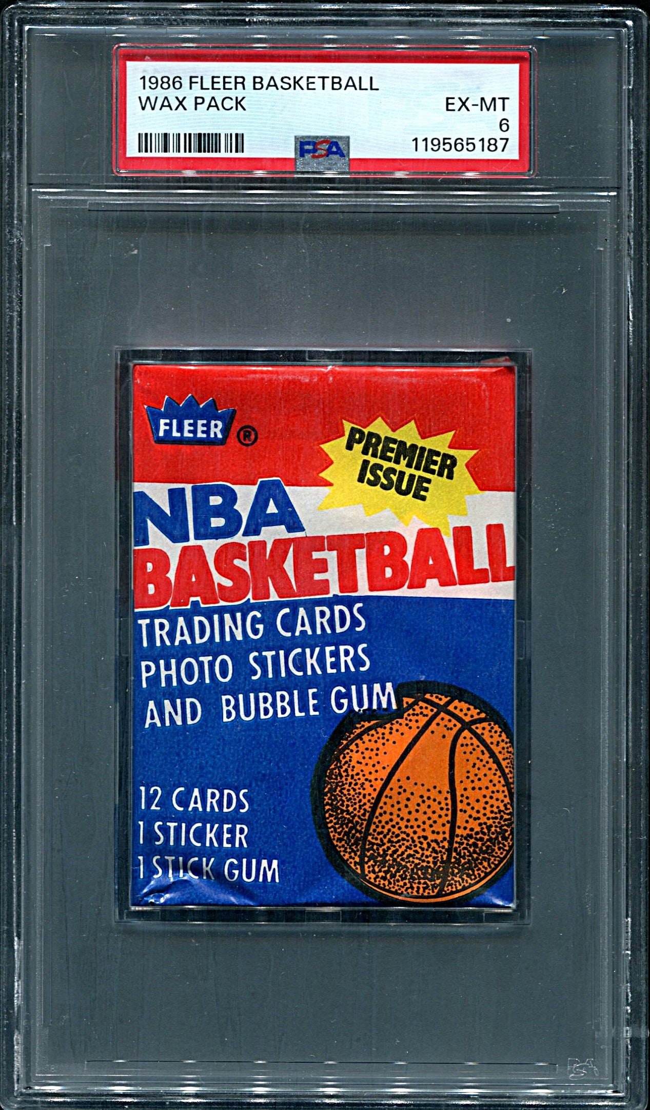 1986 Fleer Basketball Unopened Wax Pack PSA 6