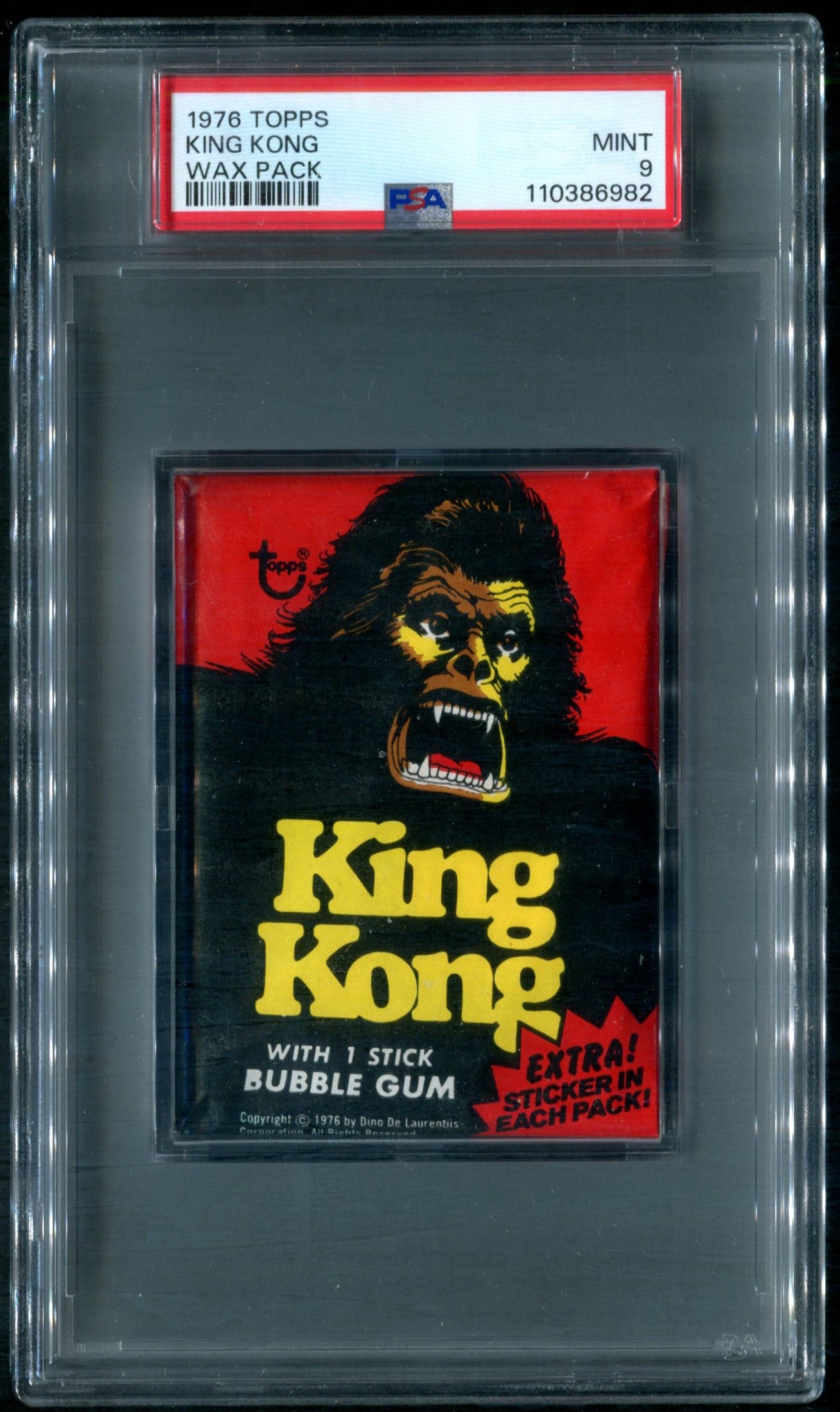 1976 Topps King Kong Unopened Wax Pack PSA 9