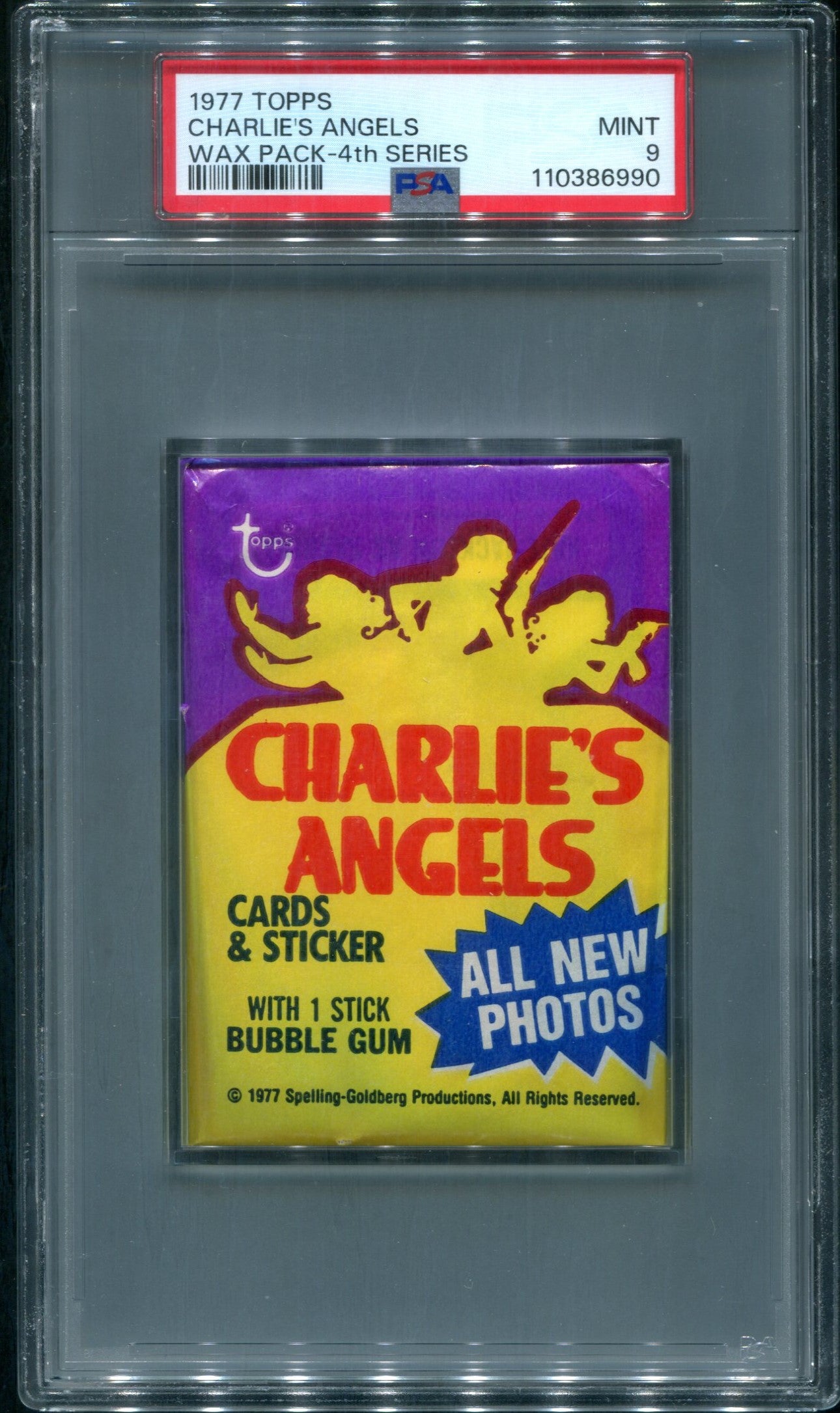 1977 Topps Charlie's Angels Unopened 4th Series Wax Pack PSA 9