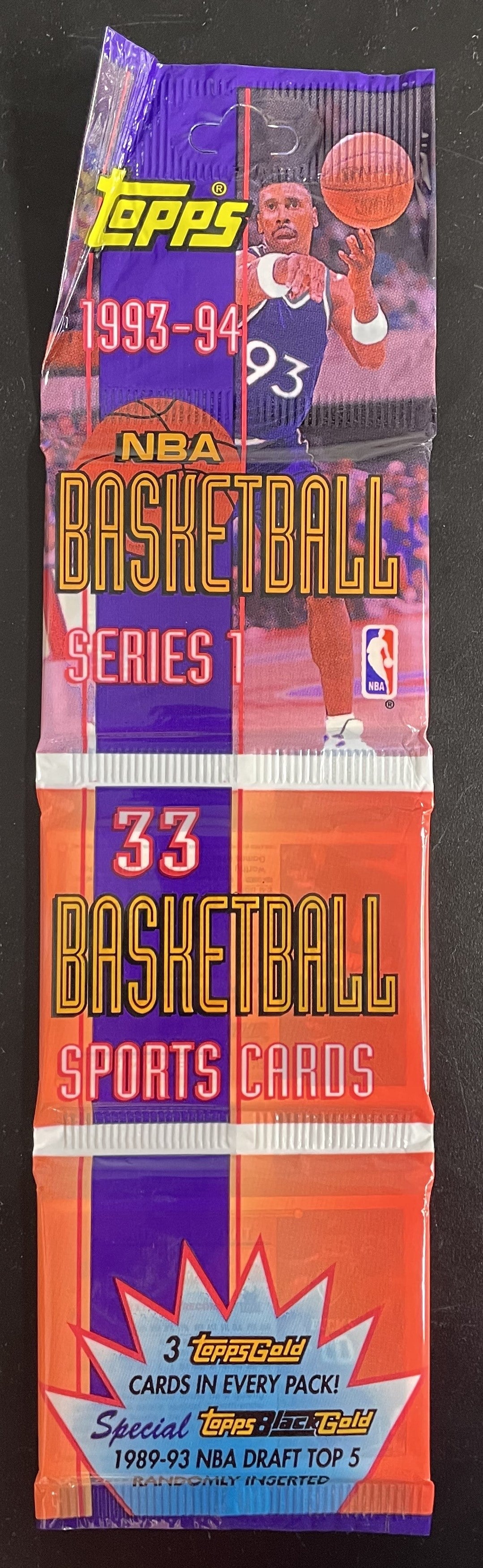 1993/94 Topps Basketball Unopened Series 1 Rack Pack (33)