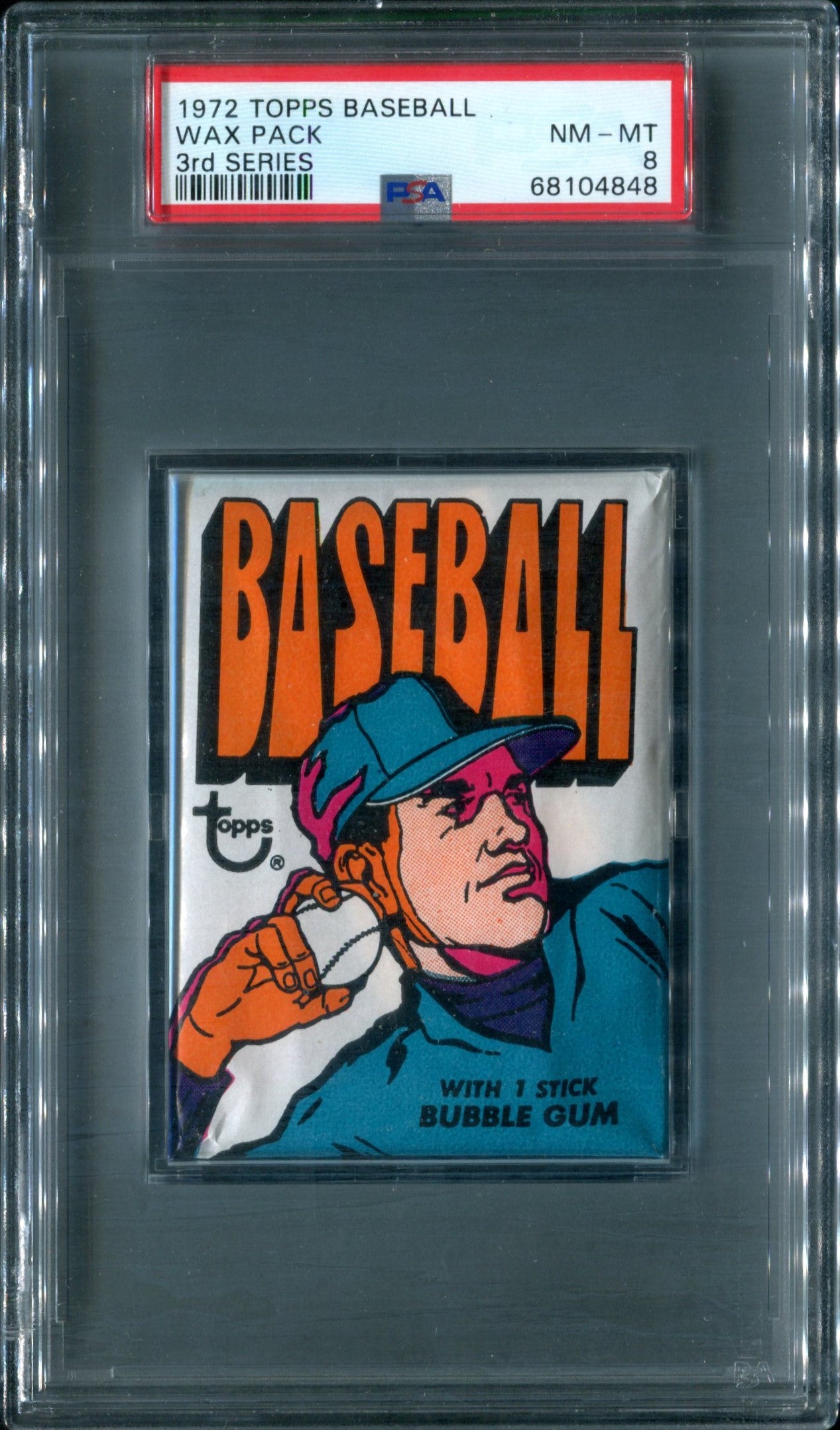 1972 Topps Baseball Unopened 3rd Series Wax Pack PSA 8 *4848