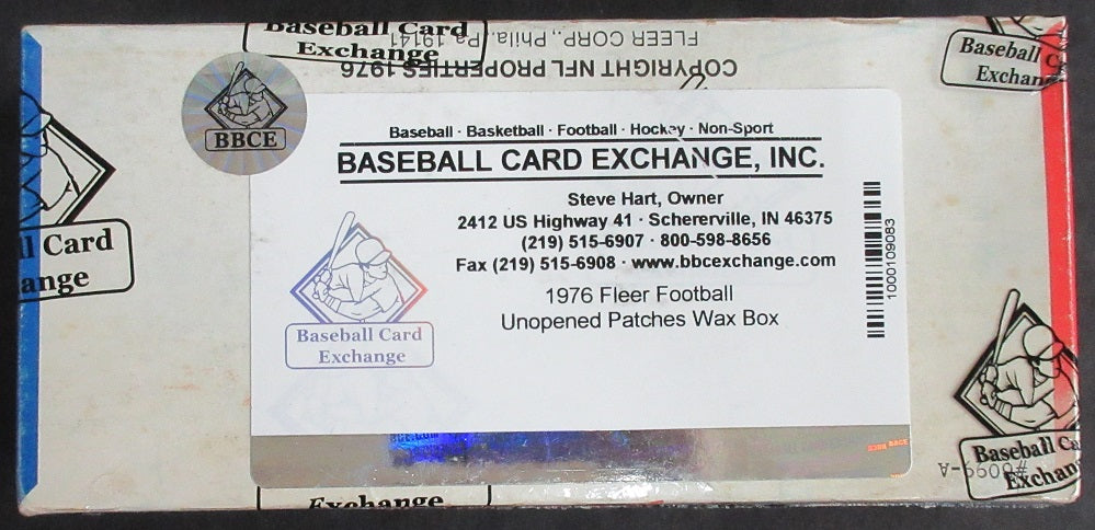 1976 Fleer Football Patches Unopened Wax Box (BBCE)