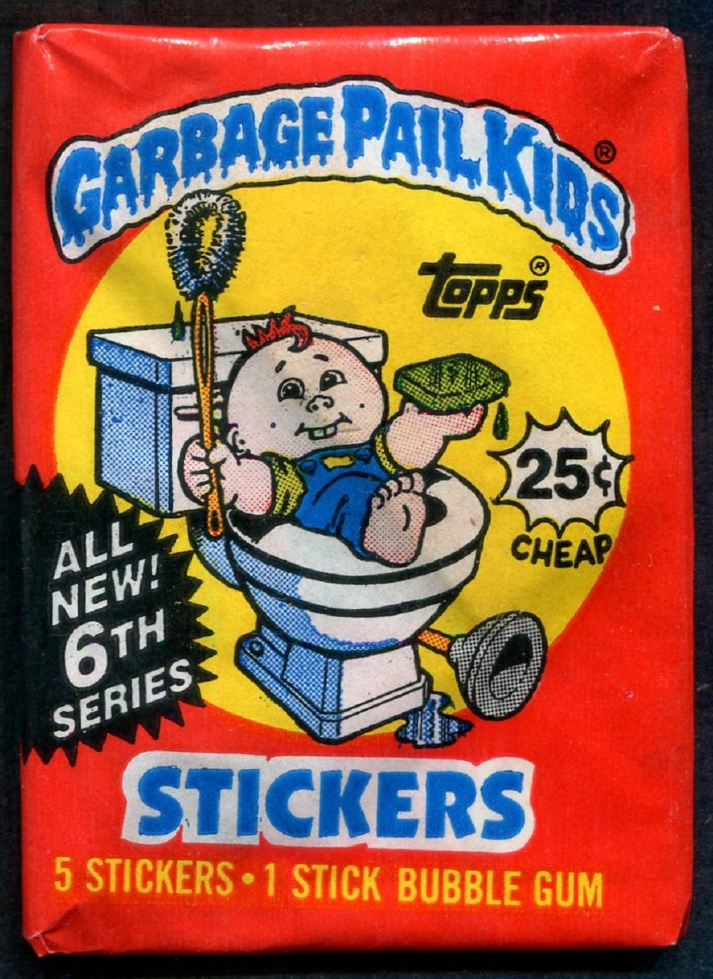 1986 Topps Garbage Pail Kids Series 6 Unopened Wax Pack (w/ price) (White Star)