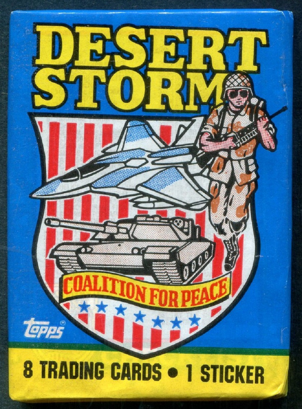 1991 Topps Desert Storm Unopened Series 1 Wax Pack (8) 1991 Topps Desert Storm Unopened Series 1 Wax Pack (8)