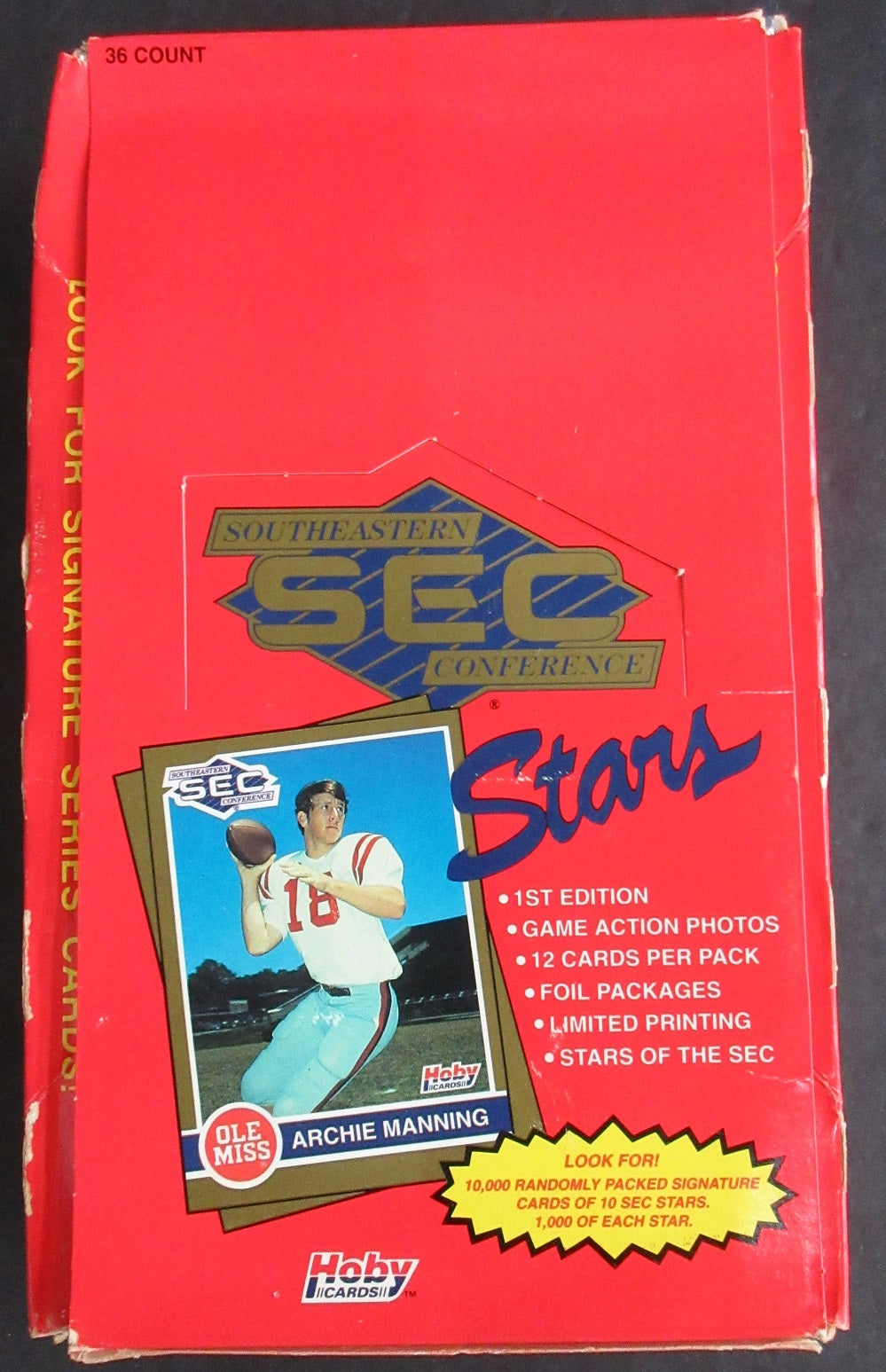 1991 Hoby Cards Football SEC Southeastern Conference Stars Box (36/12)