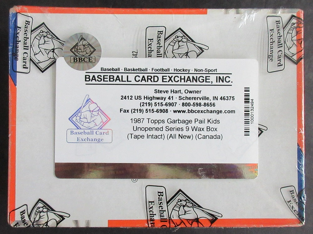 1987 Topps Garbage Pail Kids Series 9 Unopened Wax Box (All New) (Non) (Canada) (Tape) (BBCE)