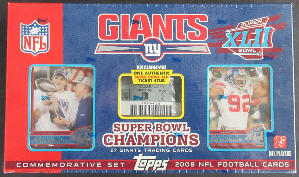 2008 Topps NY Giants Super Bowl XLII Factory Set