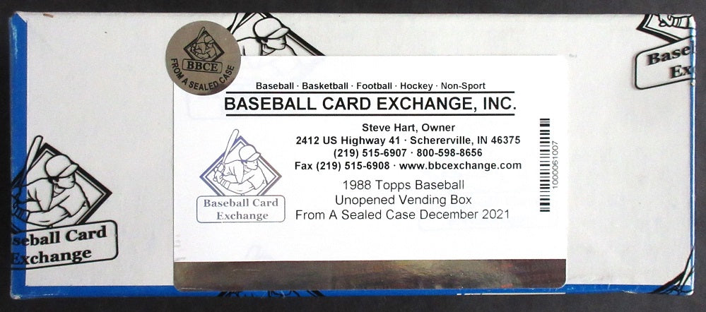 1988 Topps Baseball Unopened Vending Box (FASC)
