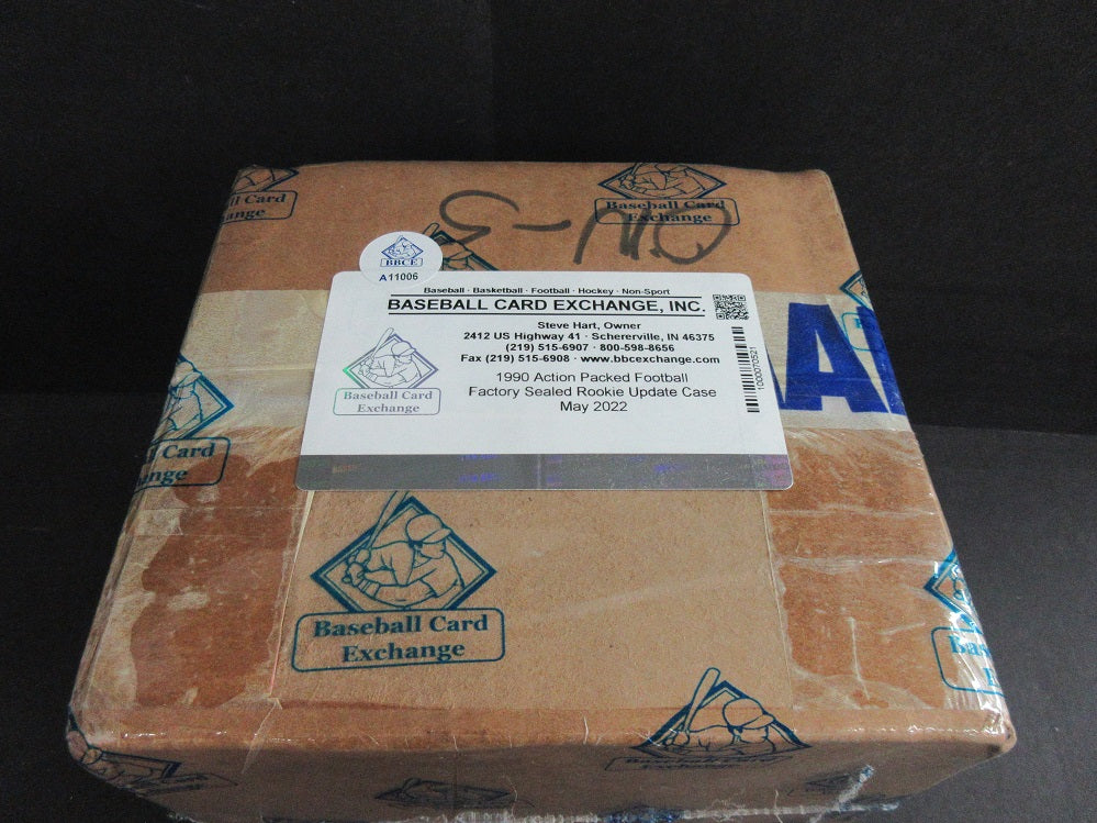 1990 Action Packed Football Rookie Update Factory Set Case (12 Sets) (BBCE) (A11006)