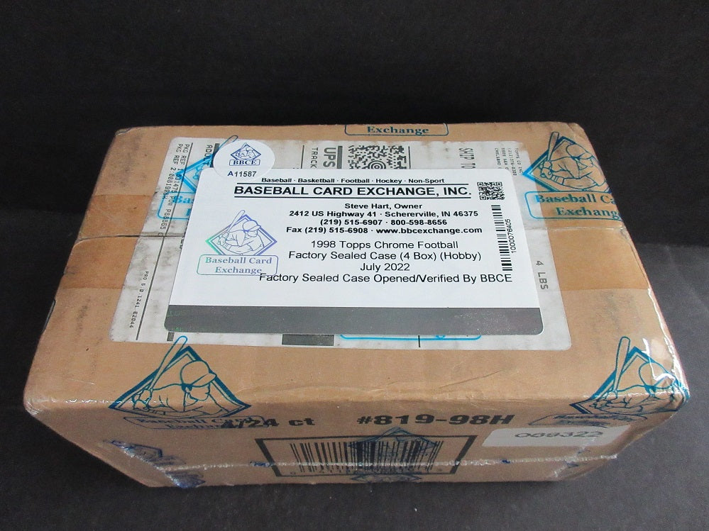 1998 Topps Chrome Football Case (4 Box) (Hobby) (BBCE) (A11587)