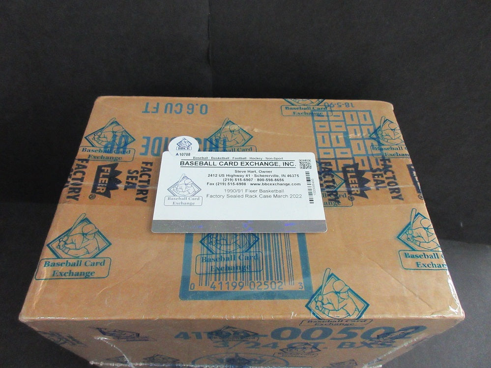1990/91 Fleer Basketball Unopened Rack Case (3 Box) (BBCE) (A10708)