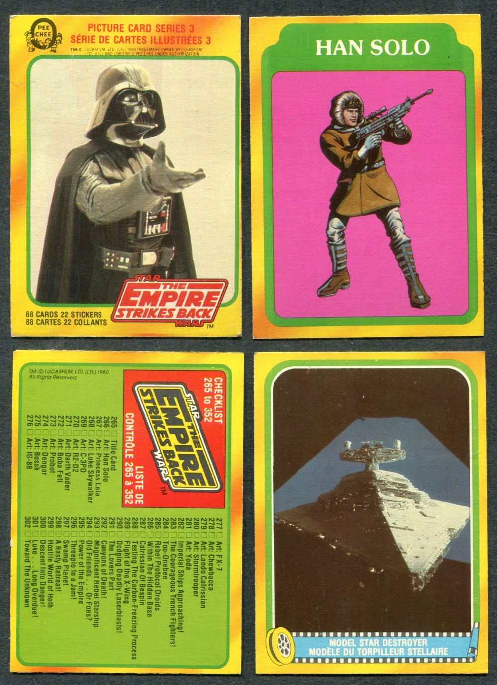 1980 OPC O-Pee-Chee Empire Strikes Back Complete Series 3 Set (132) NM NM/MT