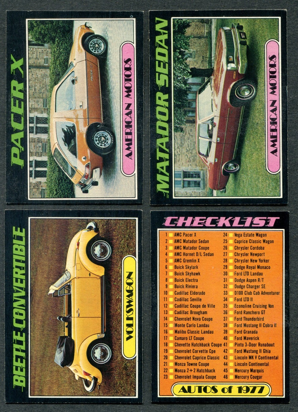 1976 Topps Autos Of 1977 Complete Set (99) EX/MT NM