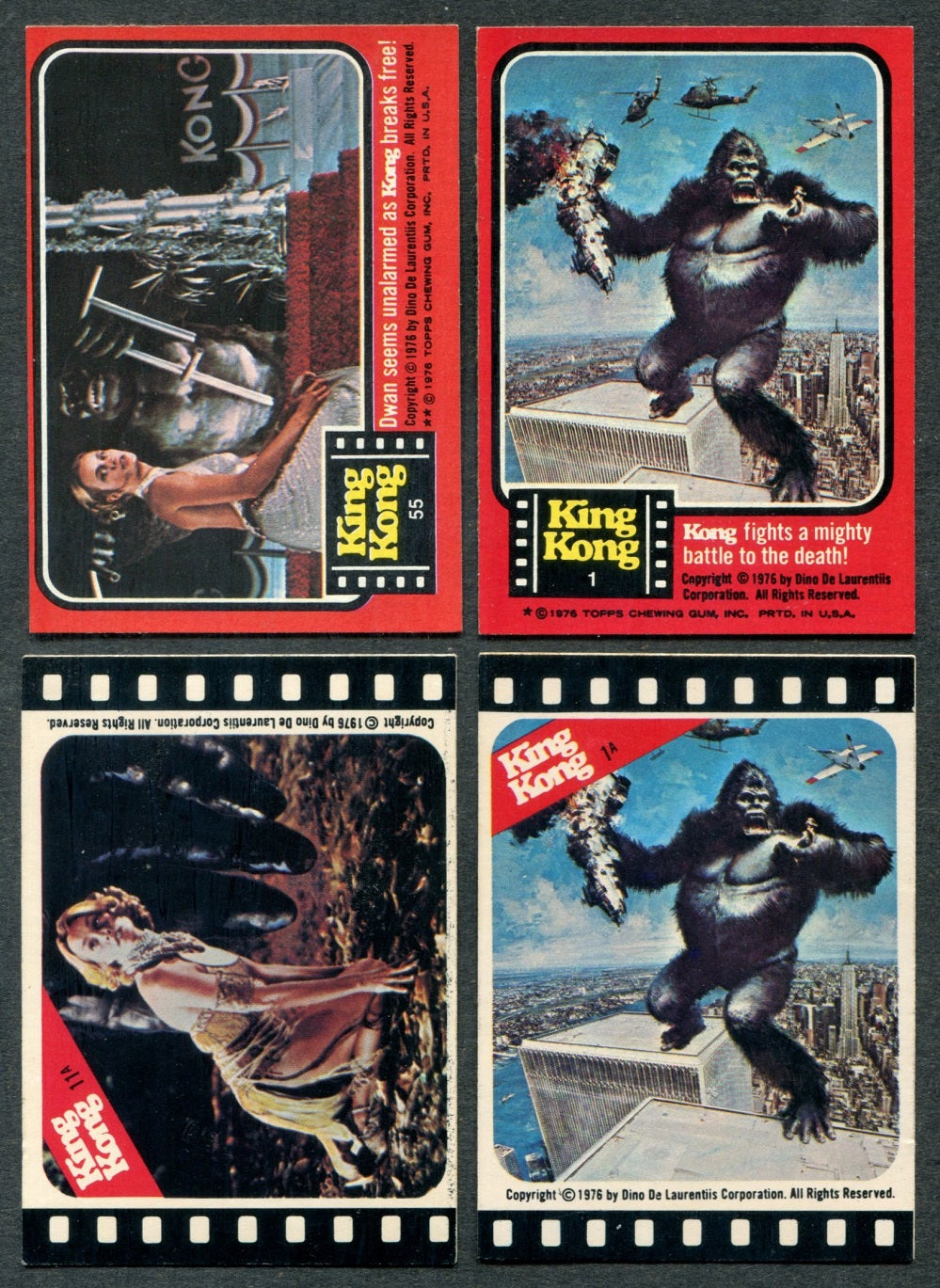 1976 Topps King Kong Complete Set (w/ stickers) (55/11) NM NM+
