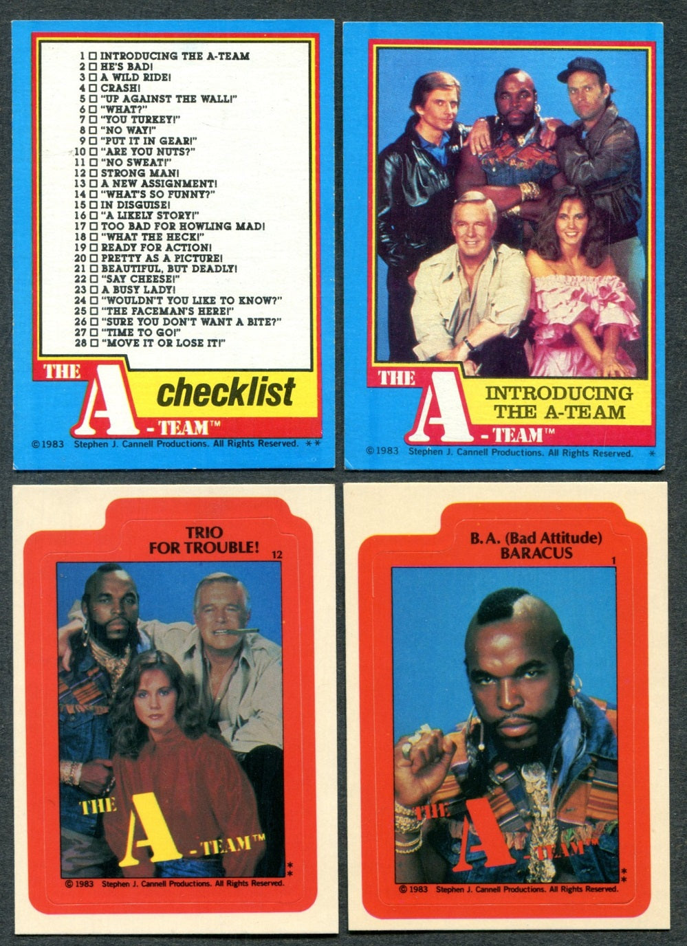 1983 Topps A-Team Complete Set (w/ stickers) (66/12) NM NM+
