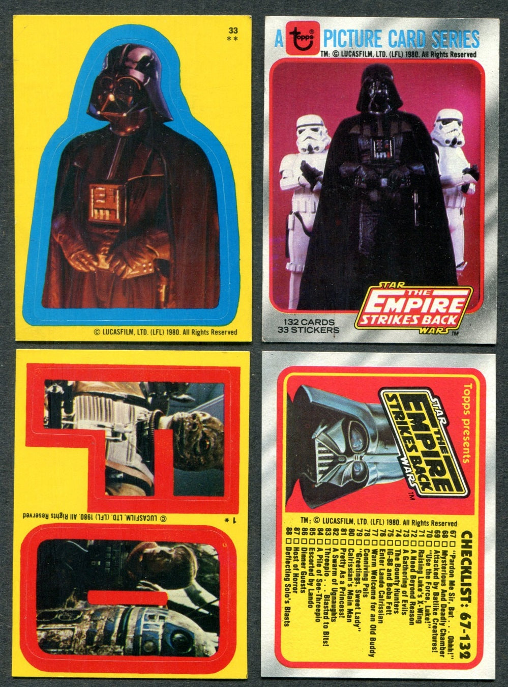 1980 Topps Empire Strikes Back Complete Series 1 Set (w/ stickers) (132/33) NM NM/MT