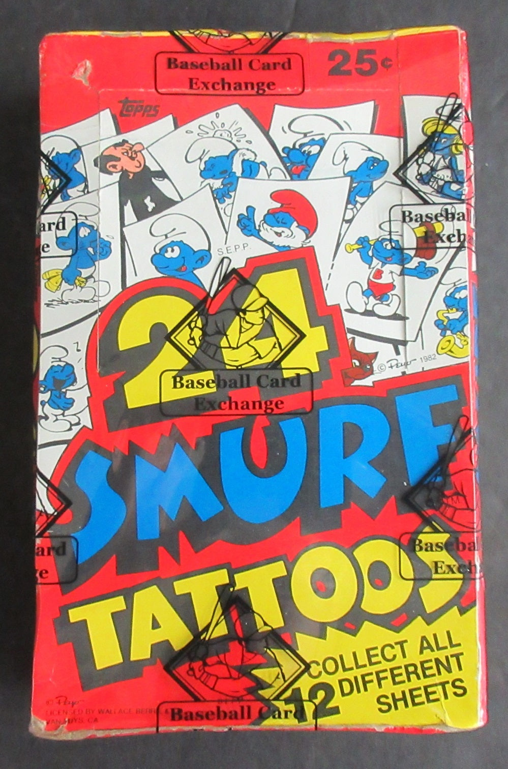 1982 Topps Smurf Unopened Tattoos Box (BBCE)