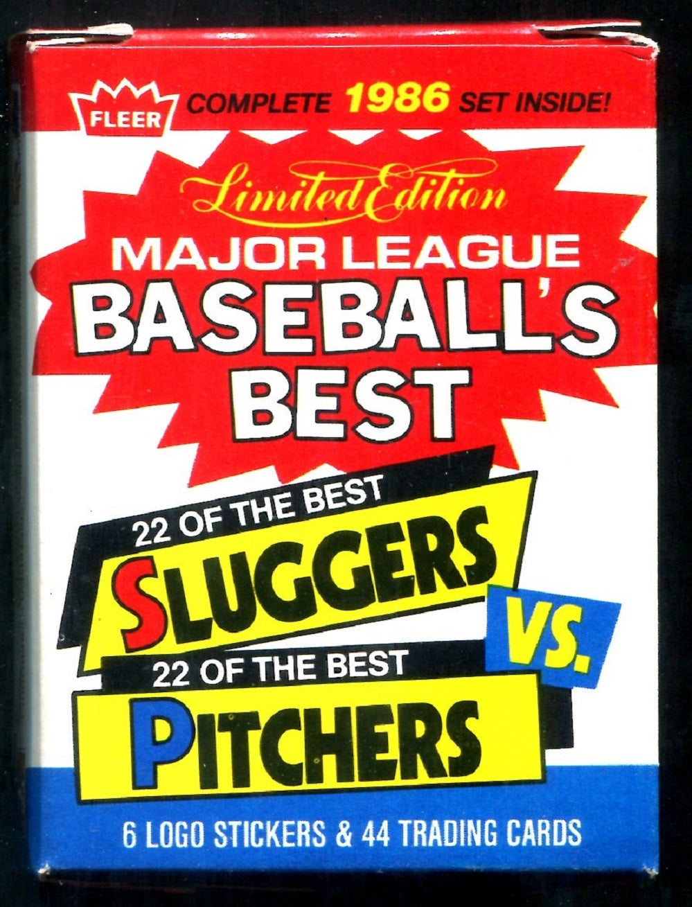 1986 Fleer Baseball Sluggers vs. Pitchers Factory Set