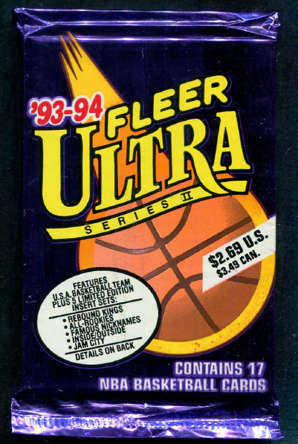 1993/94 Fleer Ultra Basketball Unopened Series 2 Jumbo Pack (17)