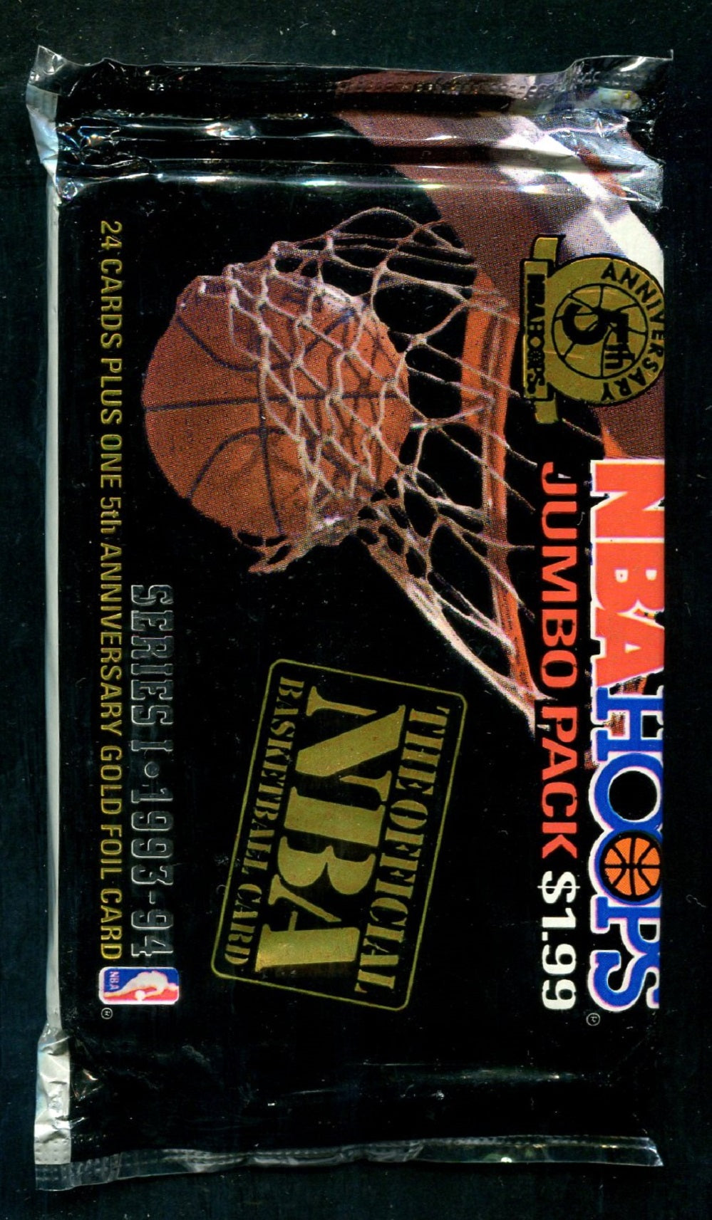 1993/94 Hoops Basketball Unopened Series 1 Jumbo Pack (25)