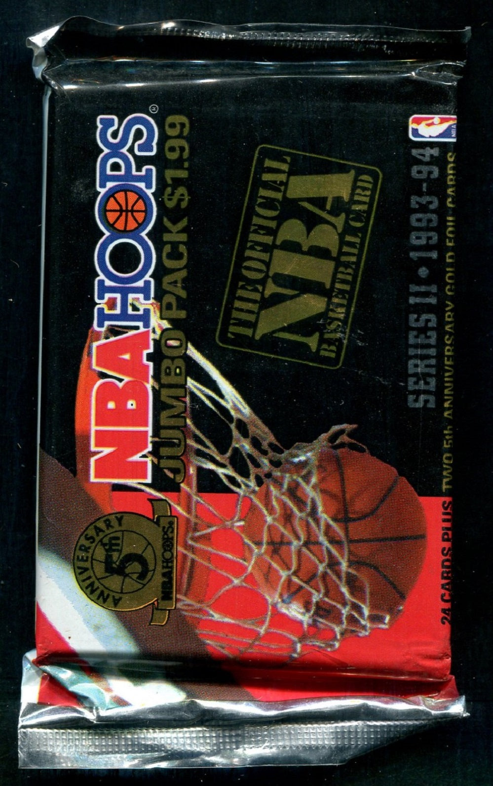 1993/94 Hoops Basketball Unopened Series 2 Jumbo Pack (25)