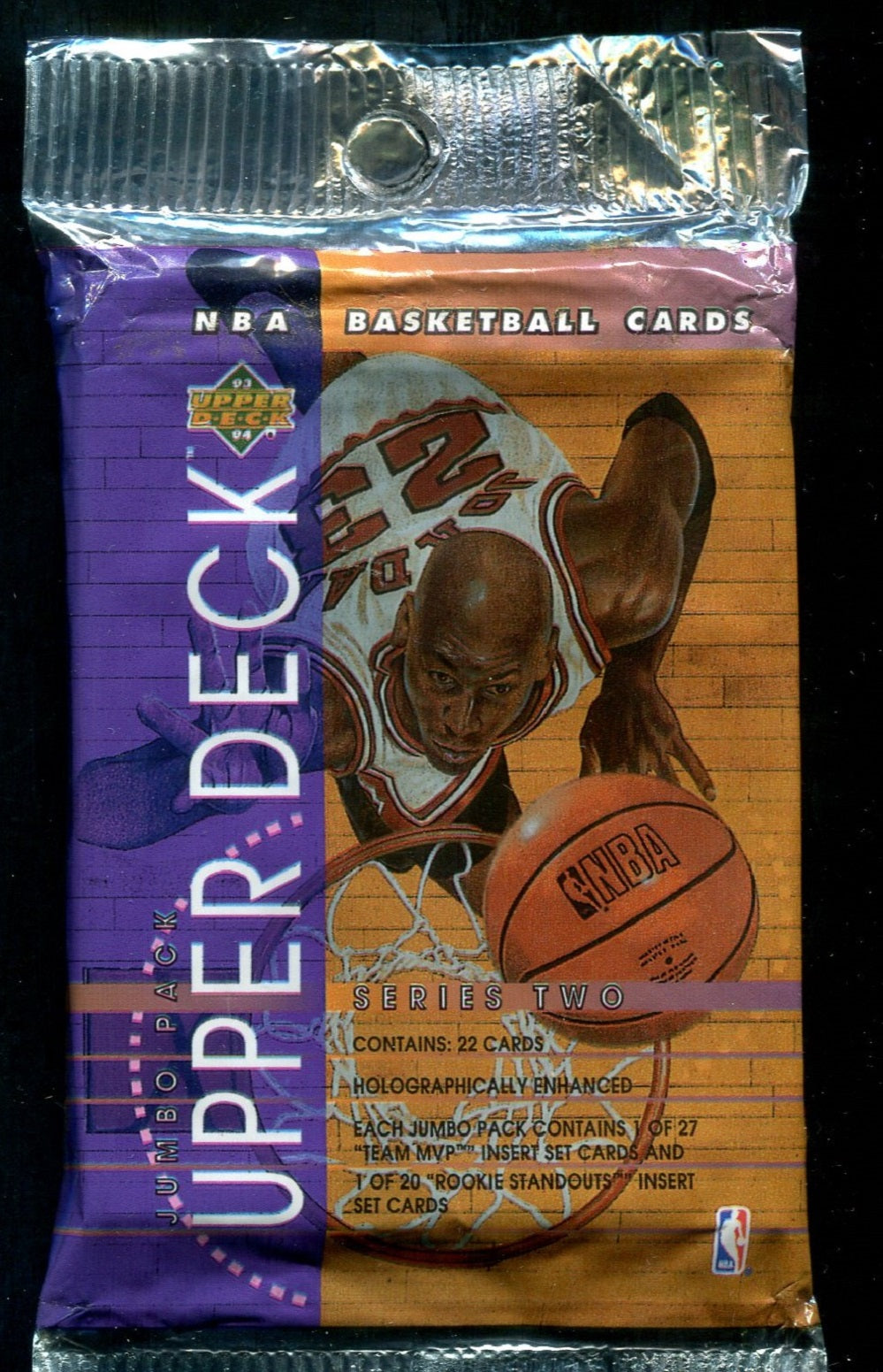 1993/94 Upper Deck Basketball Unopened Series 2 Jumbo Pack (Purple) (22)