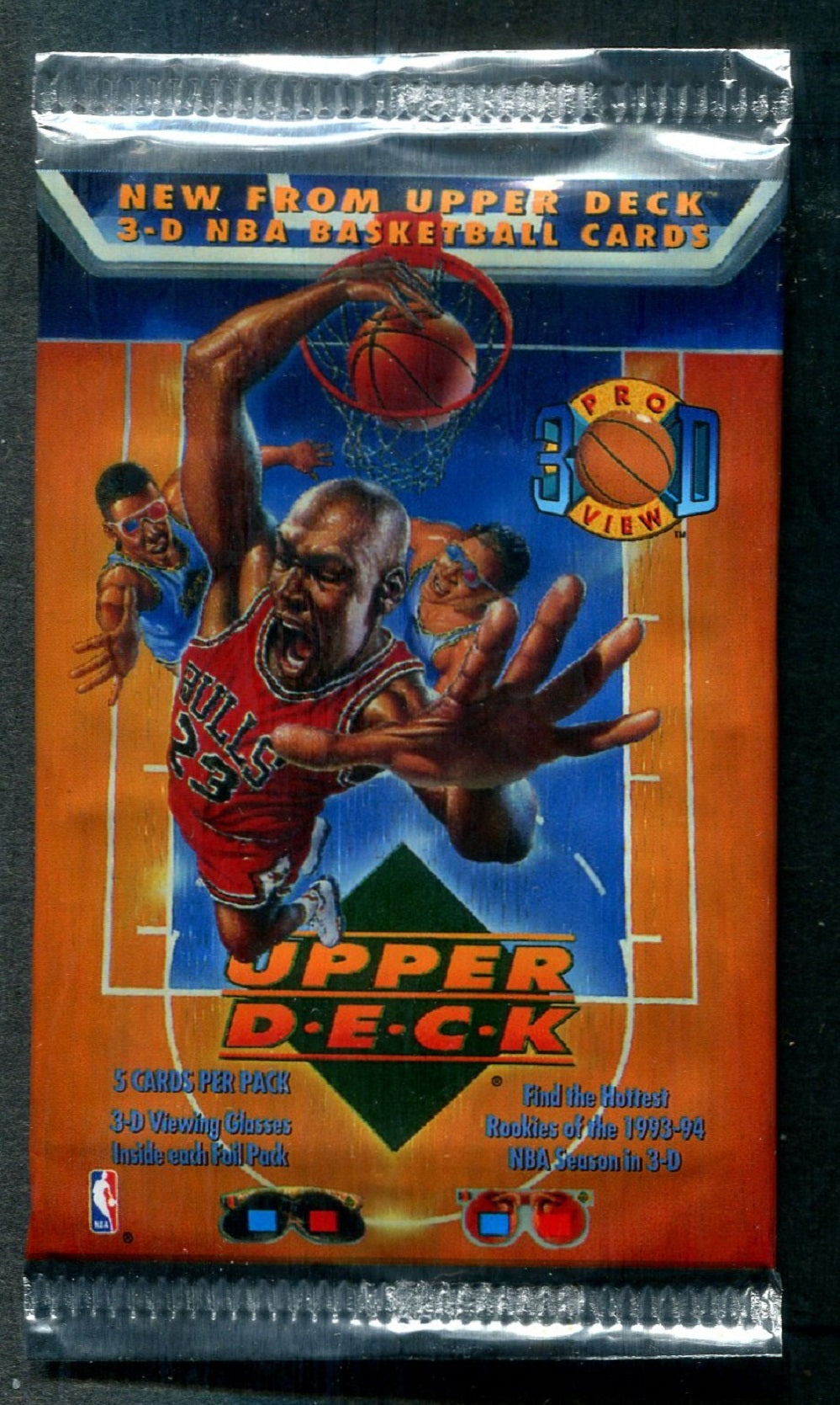 1993/94 Upper Deck Pro View 3D Basketball Unopened Pack (5)
